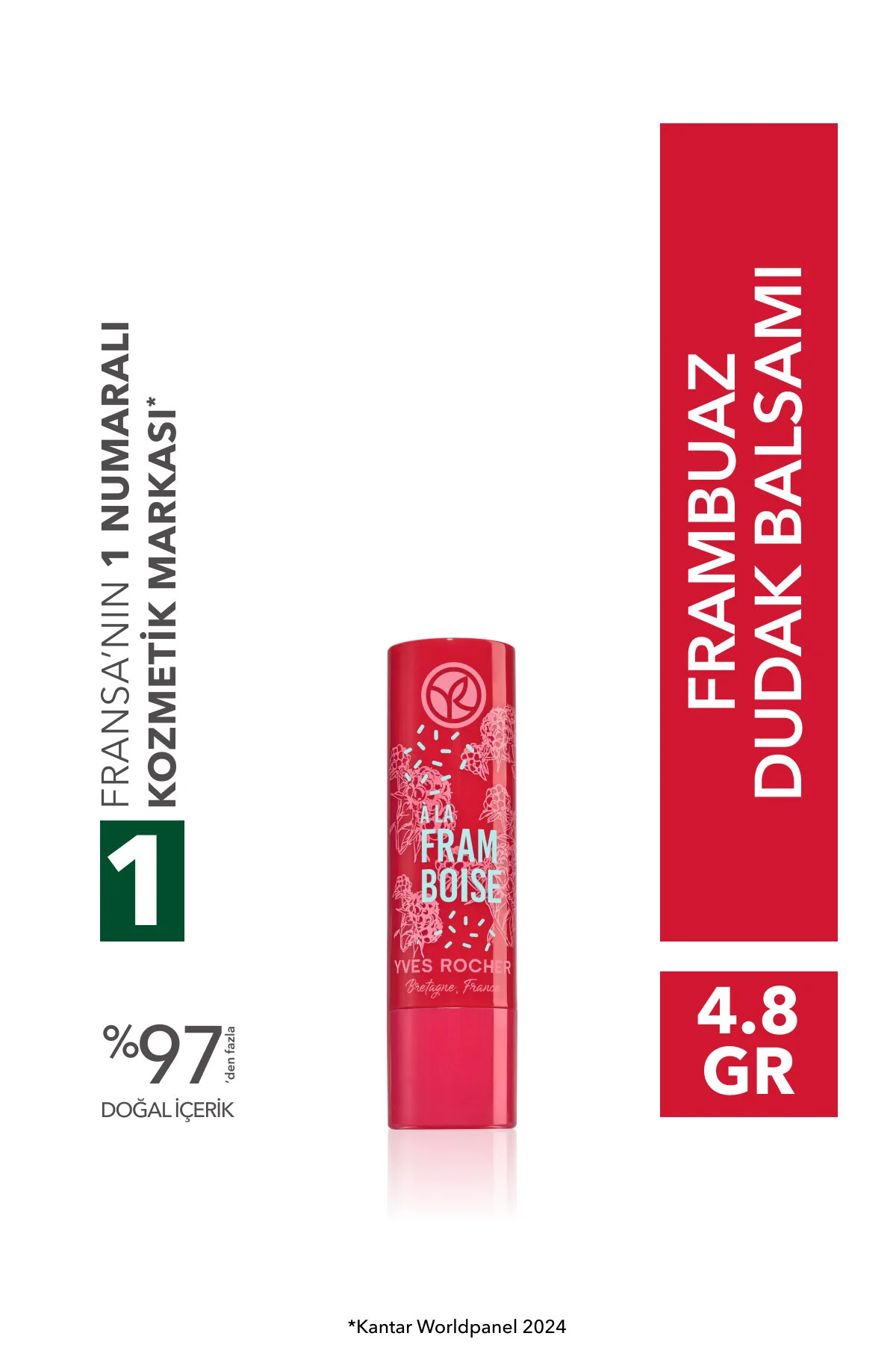 Yves Rocher بالم لب تمشک مغذی و آبرسان ضد ترک و خشکی