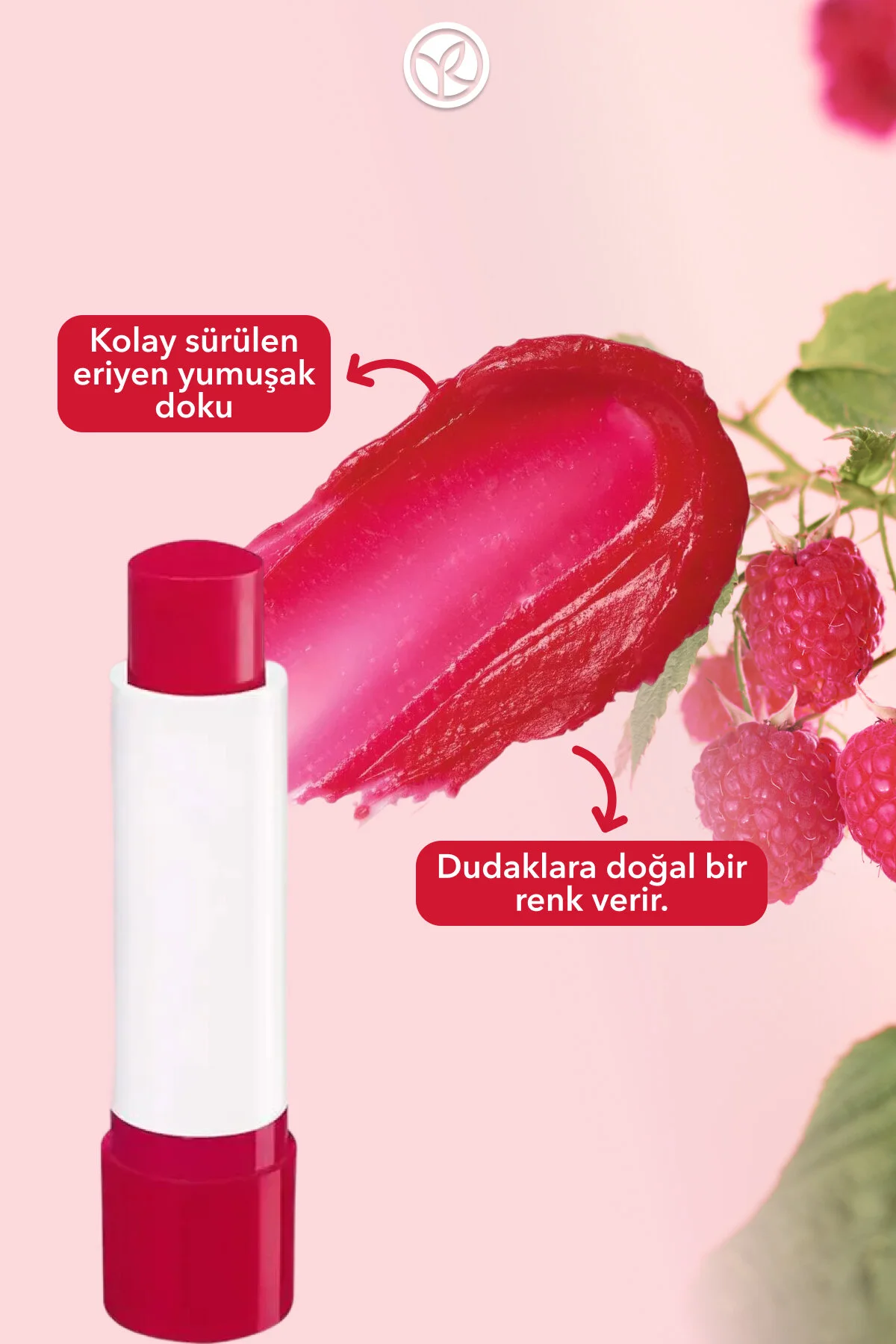 Yves Rocher بالم لب تمشک مغذی و آبرسان ضد ترک و خشکی
