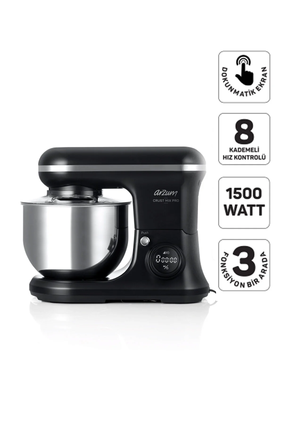 میکسر و ست میکس MIX PRO STAND MIXER 3 دستگاه مختلف با ظرفیت 5L 1500W سیاه AR1186 Arzum