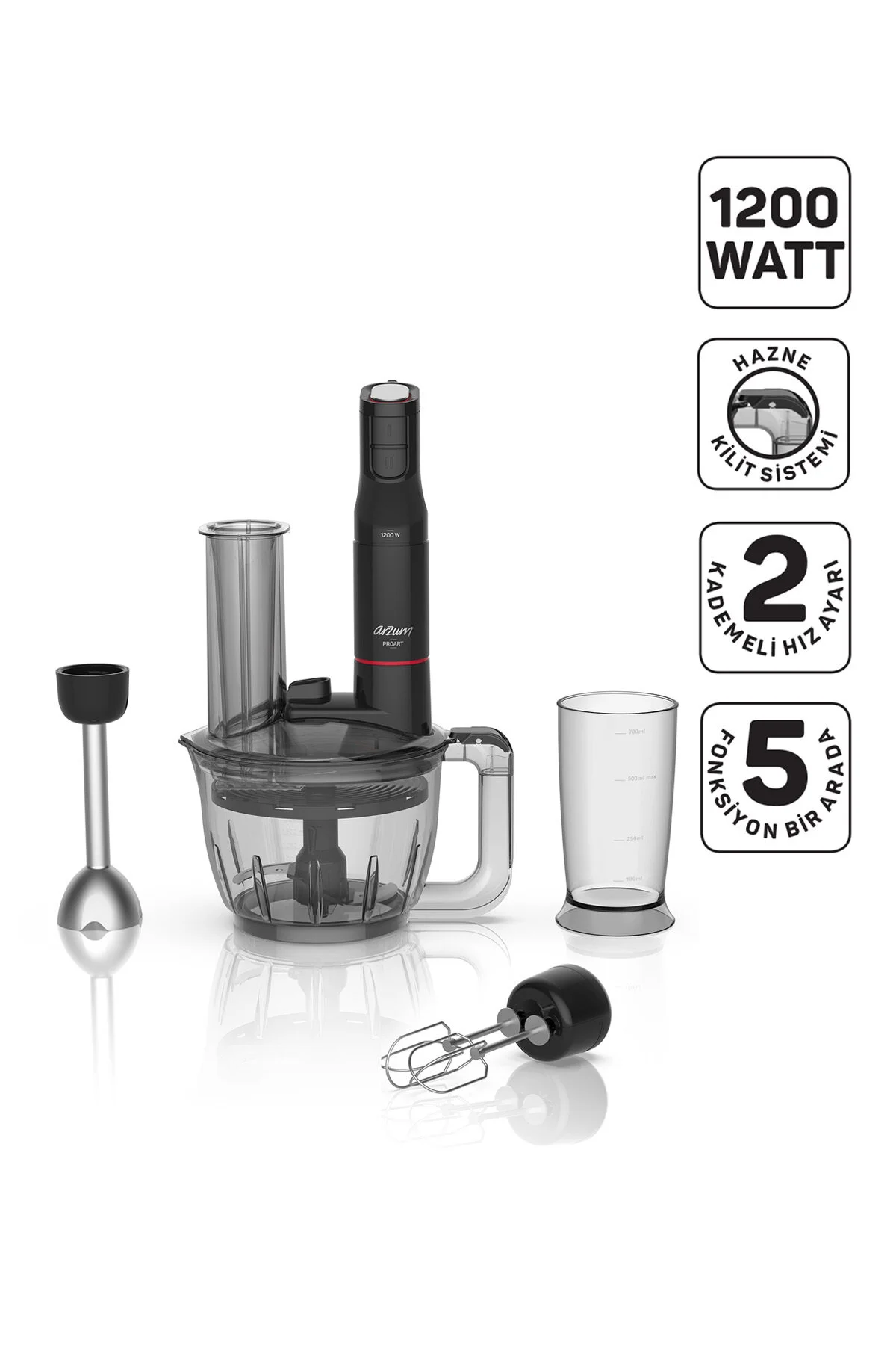 ست مخلوط کن PROART MULTI BLENDER SET 1200W SEVEN AR1149 Arzum