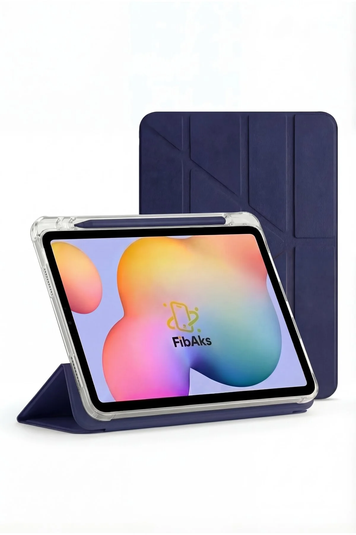 کاور تبلت IPAD 11 A16 2025 نسل دهم 10.9 محفظه قلم تاشو قاب پایه سه‌گانه با حالت خواب فیبکس Fibaks