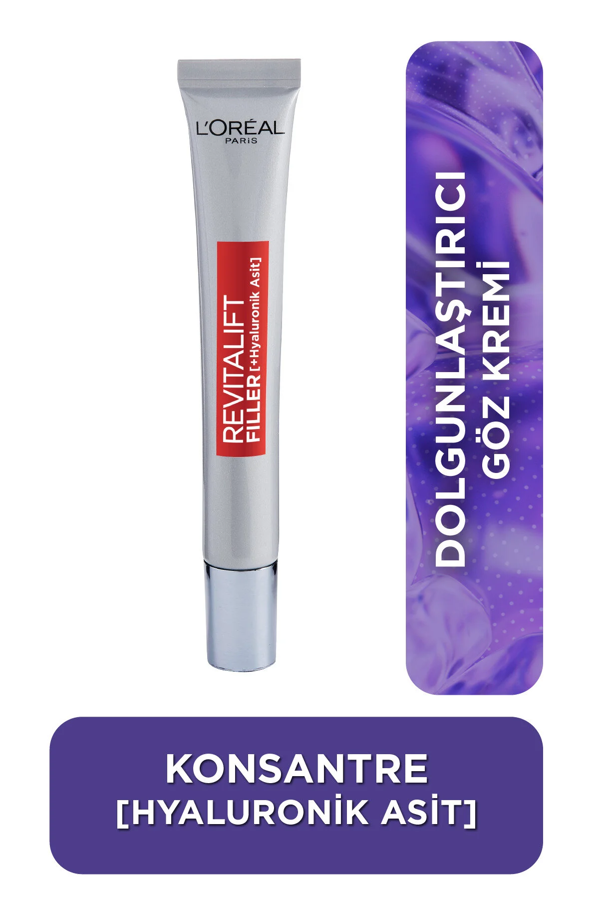 L'Oreal Paris کرم مراقبت دور چشم ضد پیری Revitalift Filler حاوی هیالورونیک اسید 15میل