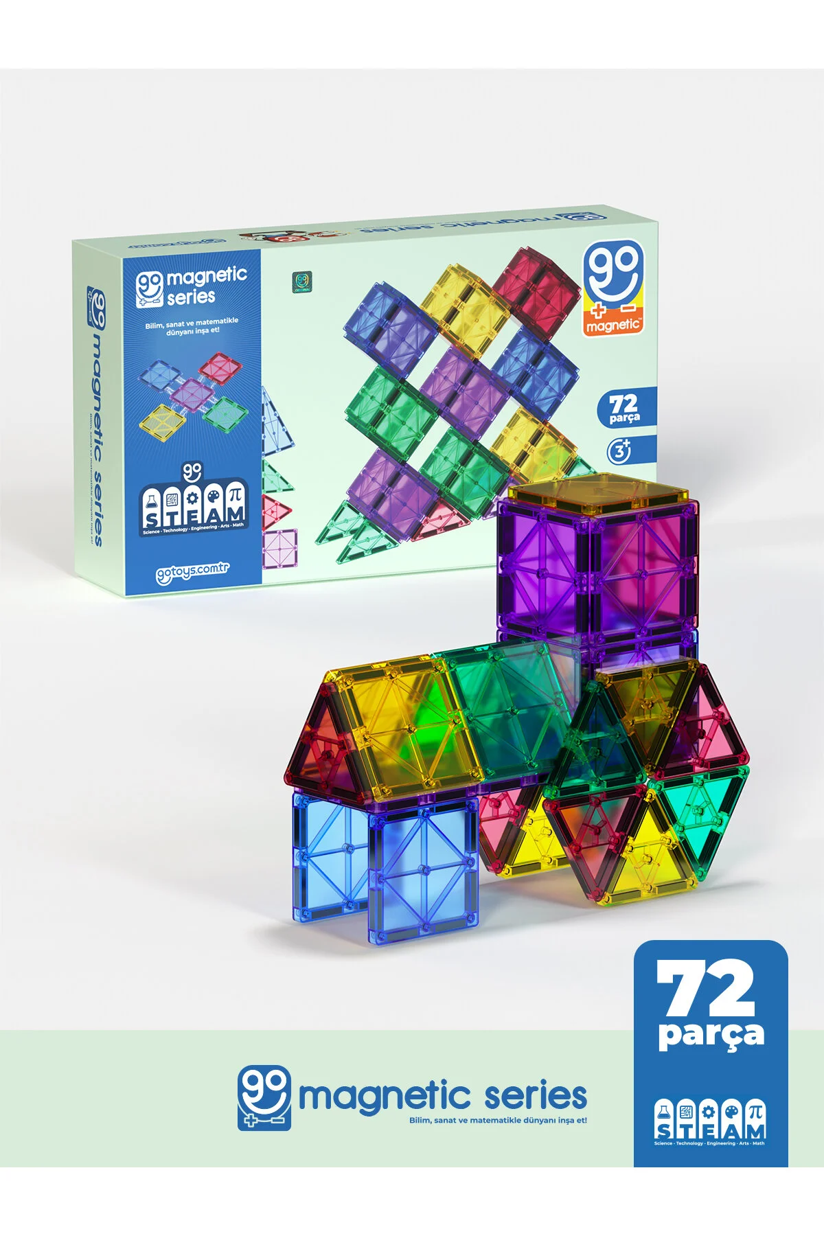 اسباب بازی آموزشی 72 قطعه مغناطیسی اصلی اورجینال Go Toys
