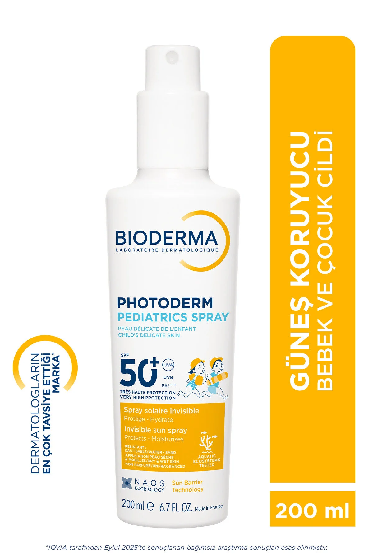Bioderma آفتاب‌گردان کودک و نوزاد بیودرما SPF50+ اسپری حفاظت بالا 200 میلی‌لیتر