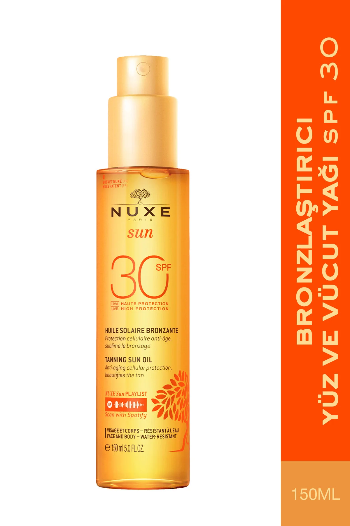 Nuxe روغن برنزه کننده چهره و بدن با SPF30 150 میلی لیتر