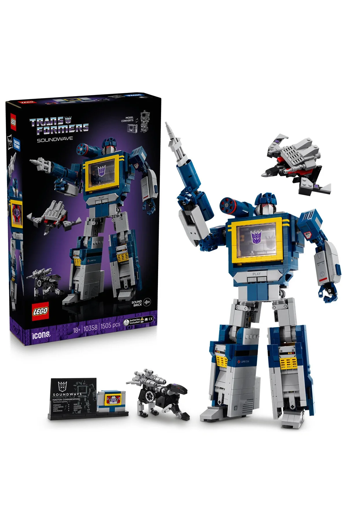 لگو و اسباب بازی های ساخت محور LEGO10358 ICONS TRANSFORMERS: SOUNDWAVE از ترکیه LEGO