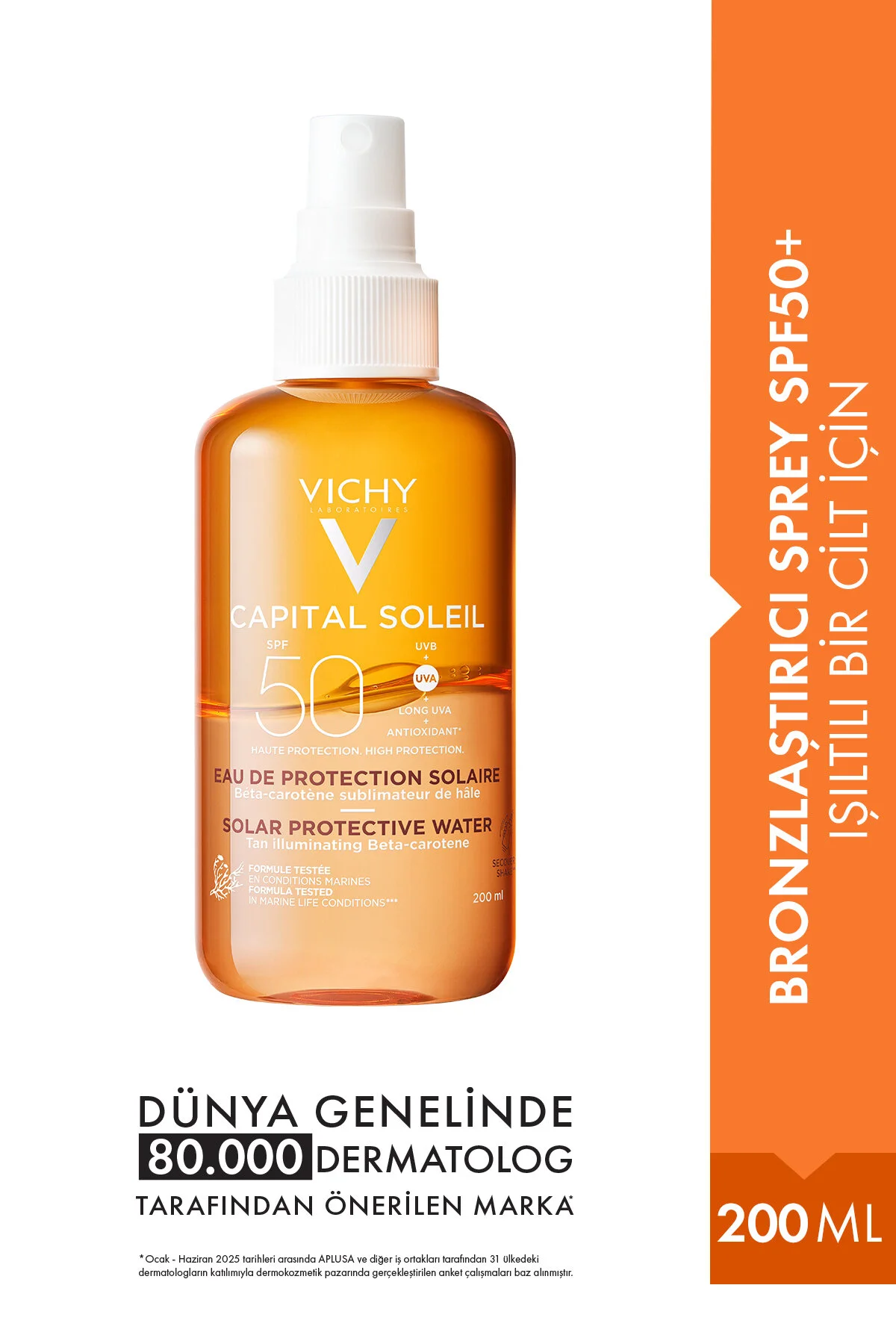 Vichy کرم ضد آفتاب اسپری قوی Vichy Capital Soleil SPF 50 برنزه یکدست و صاف 200 میل