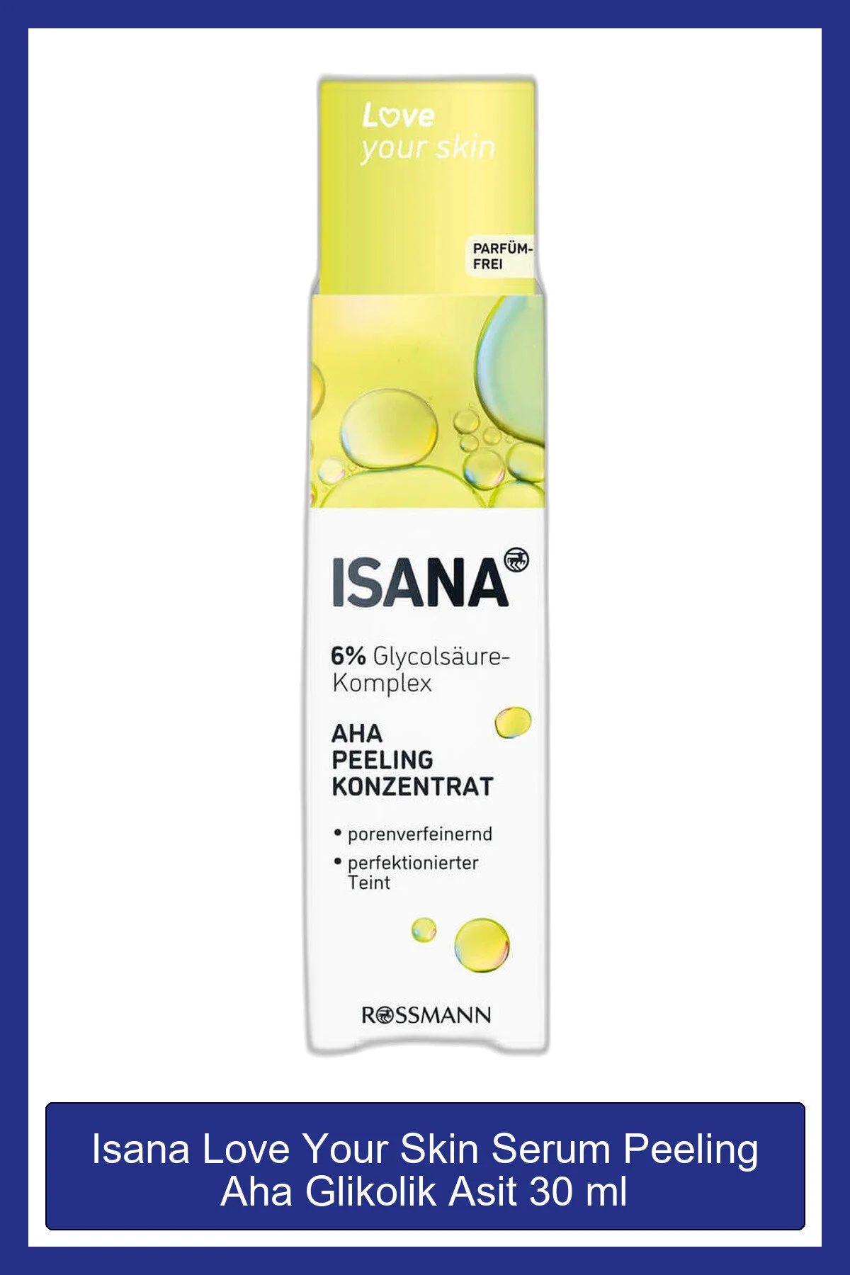 اسکراب صورت سرم لایه‌بردار AHA با اسید گلیکولیک 30 میلی‌لیتر ISANA