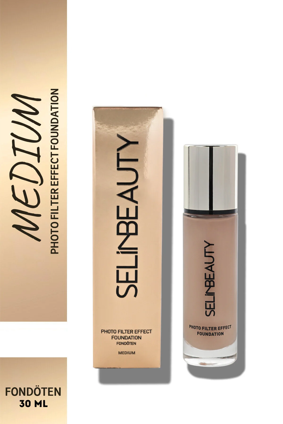 کرم پودر بیس میانه با پوشش بالا رنگ بژ مناسب برای همه جنسیت ها SELİNBEAUTY