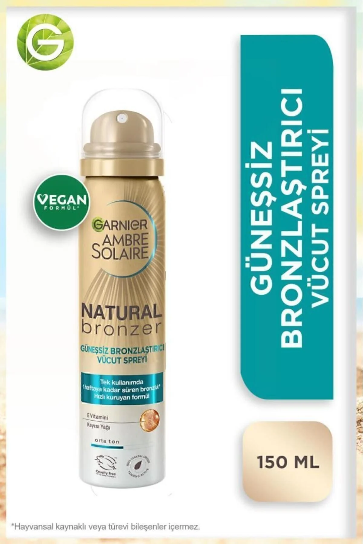کرم ضد آفتاب کودک AMBRE SOLAIRE BRONZER NATURAL BRONZE SPRINGER SPRAY 150ML Garnier