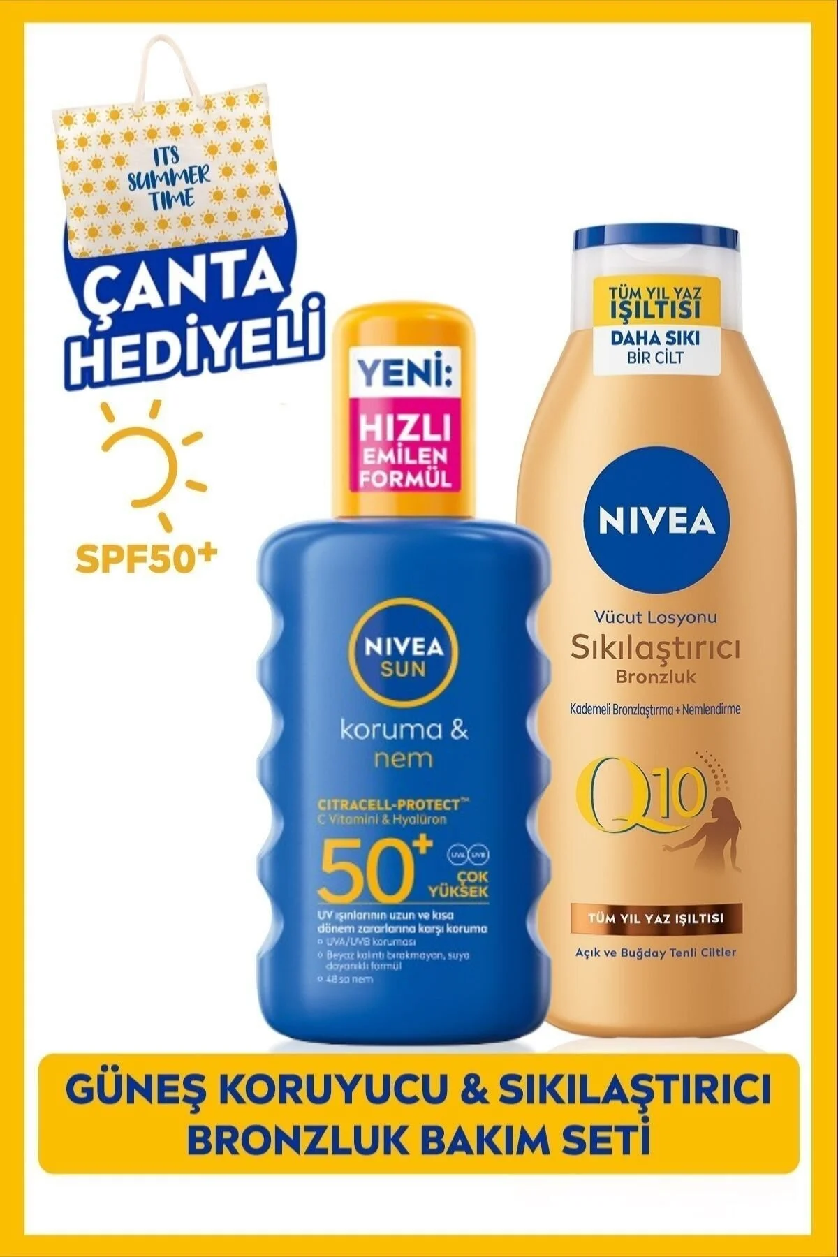 NIVEA اسپری ضدآفتاب مرطوب‌کننده با SPF 50 حجم 200 میلی‌لیتر و افزایش کشسانی