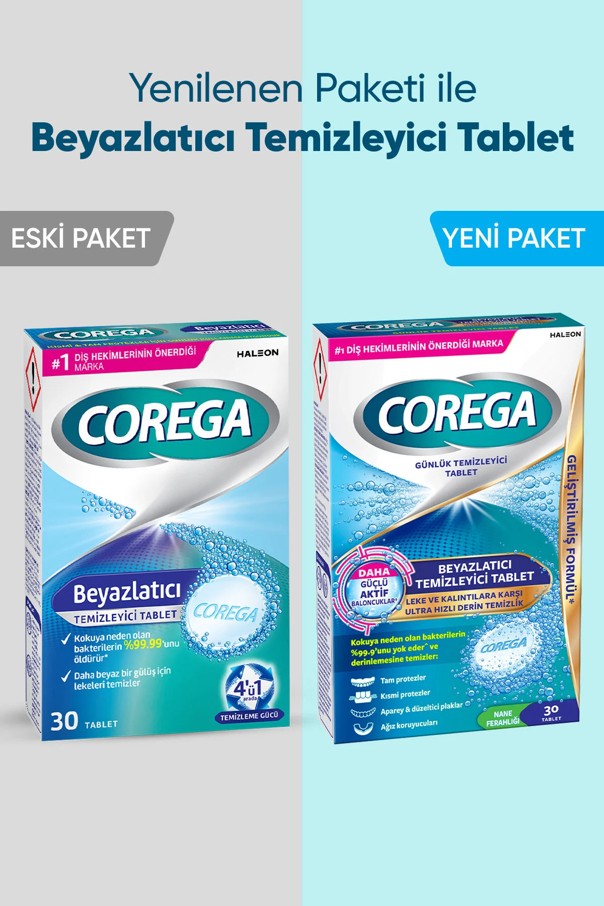 قرص تمیزکننده و سفیدکننده دندان مصنوعی 30 عددی Corega