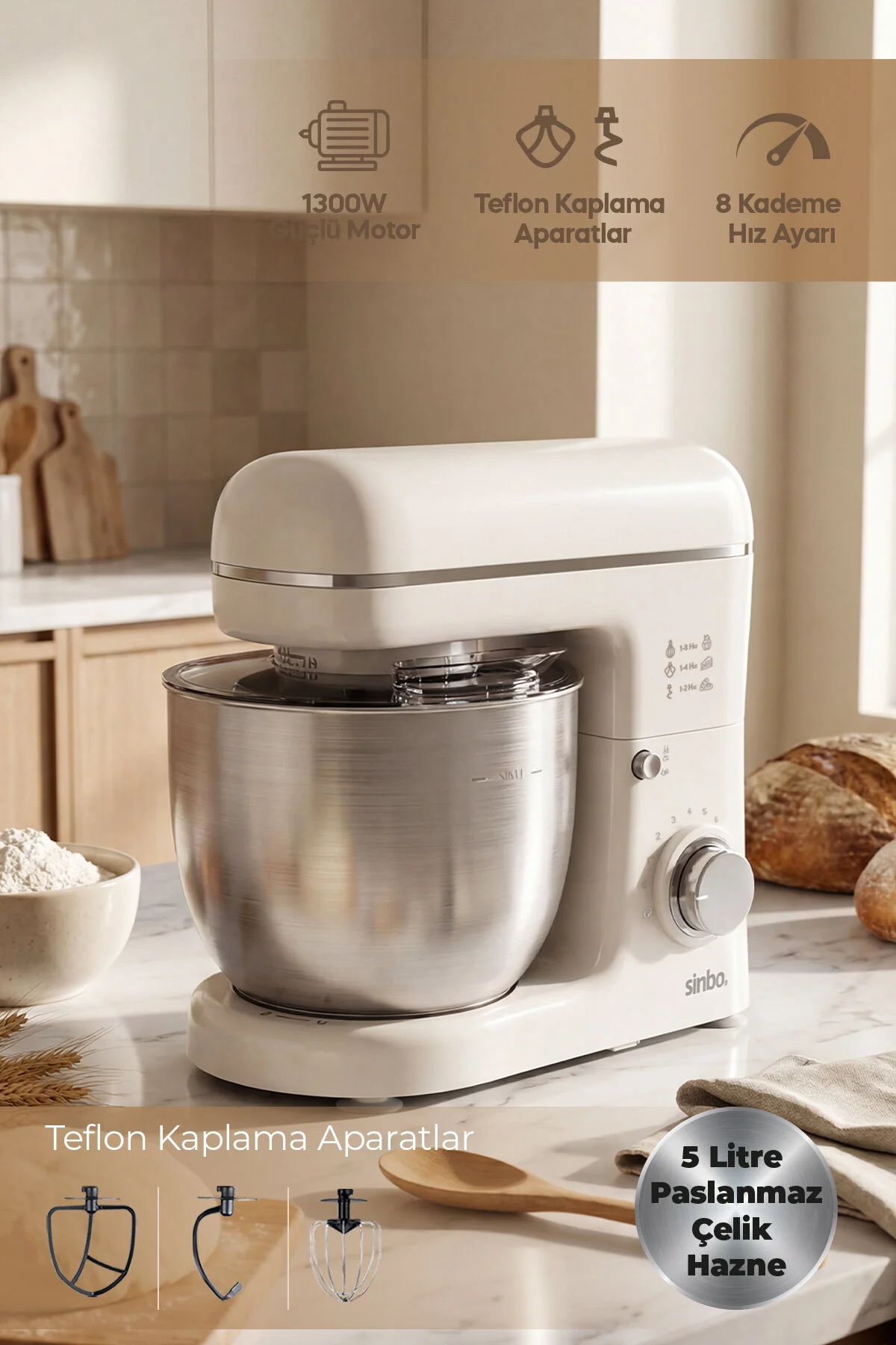 میکسر و ست پایه SMX 2771 | 1300W 5L چند منظوره آشپز آشپزخانه اورجینال Sinbo