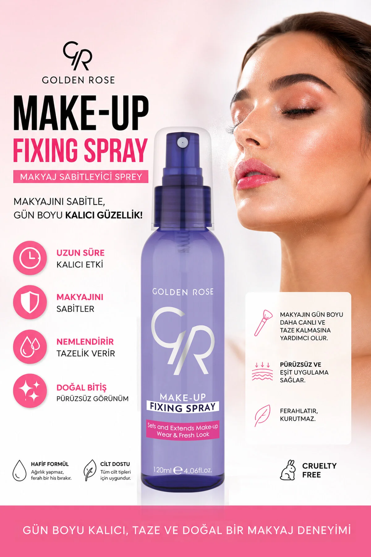 اسپری فیکس کننده آرایش  گلدن رز Golden Rose