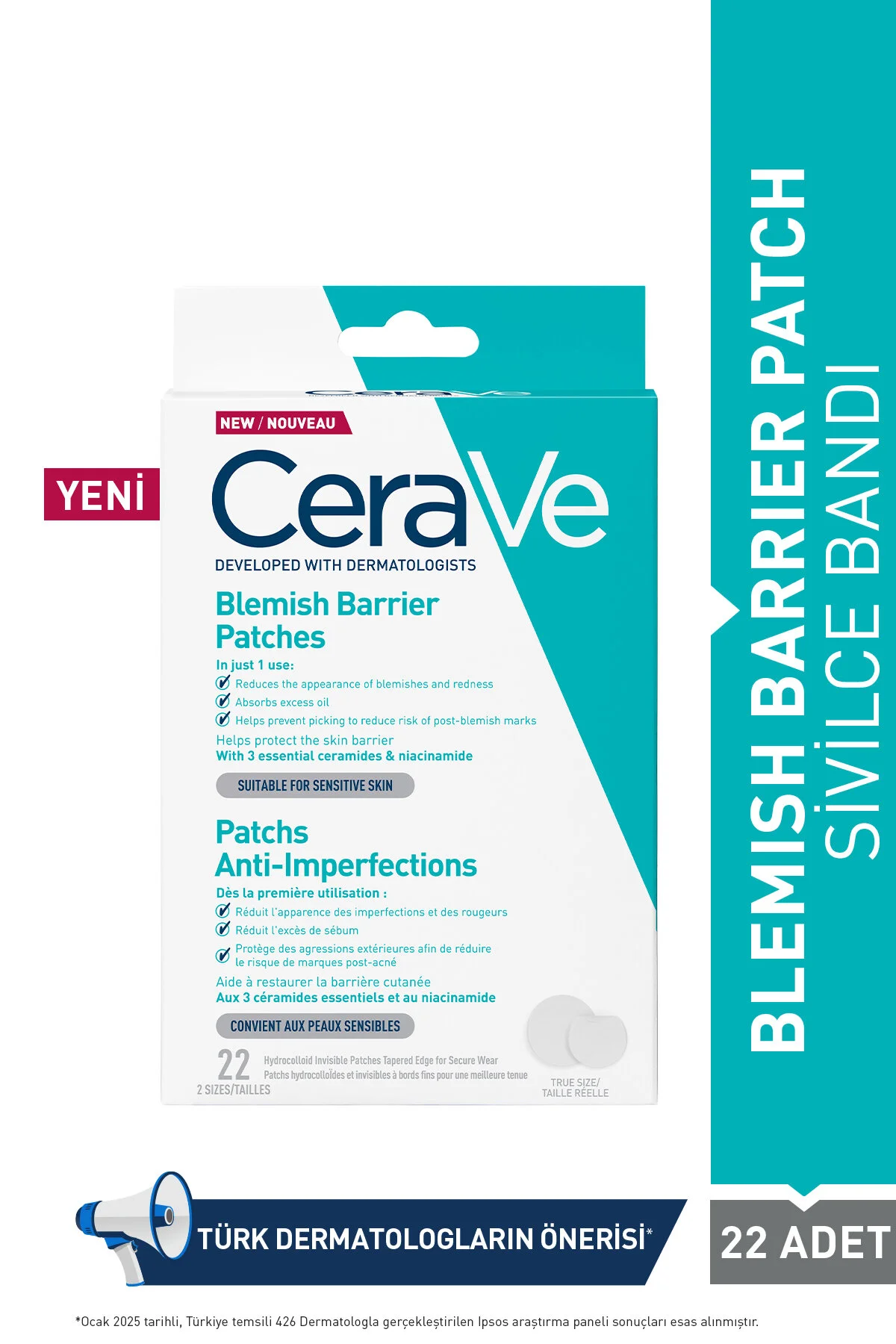 باندهای ضد جوش حاوی اسید سالیسیلیک و سرامید 22 عددی سراوی CeraVe