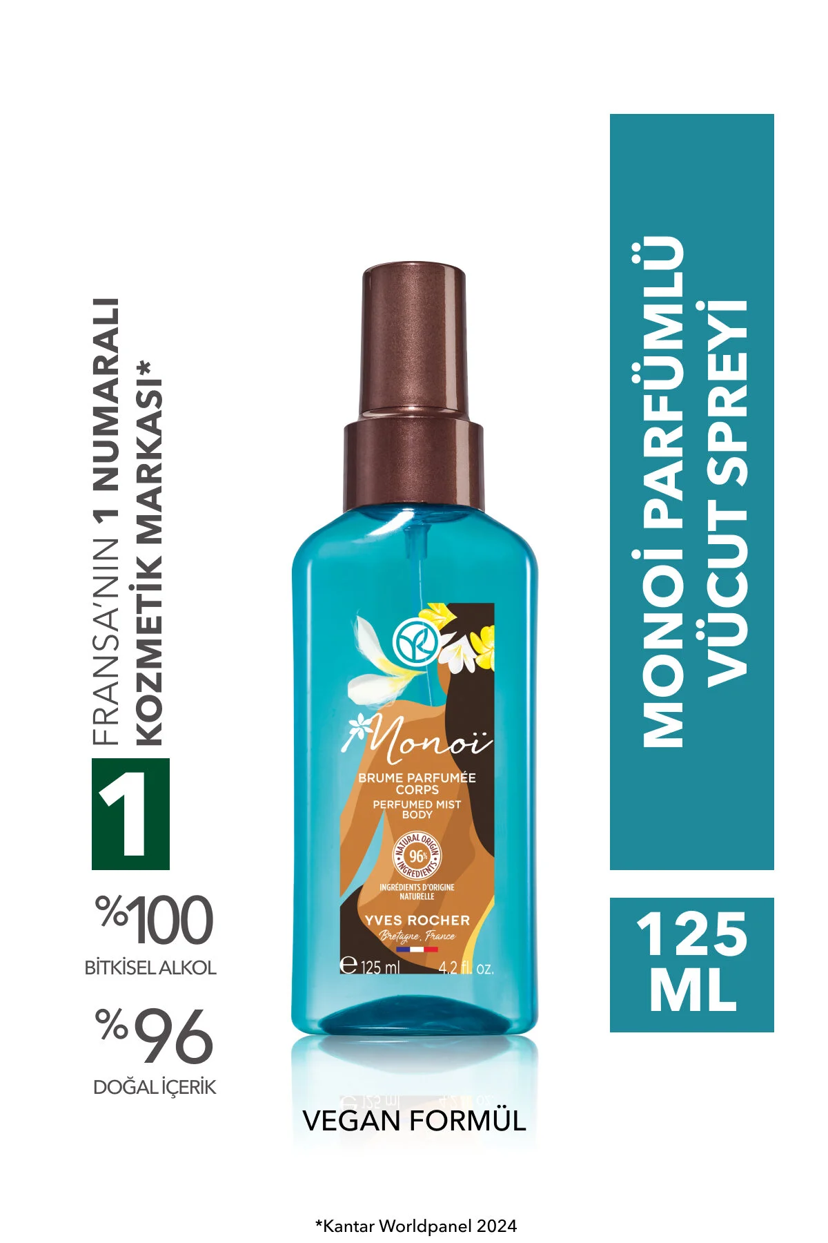 Yves Rocher اسپری بدن مونوی رایحه Monoi گرم و شیرین 125میل