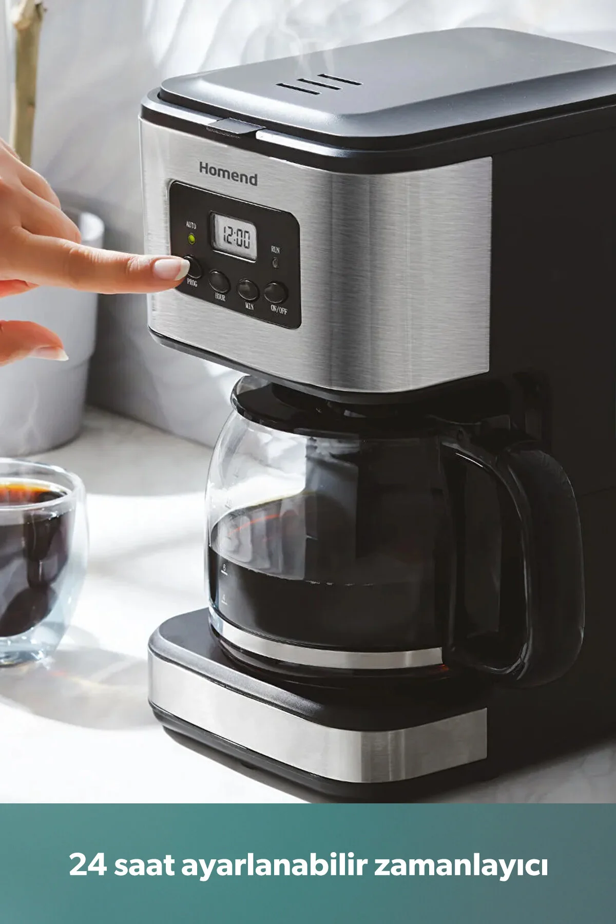 قهوه ساز فیلتری دستگاه فیلتر COFFEEBREAK 5006H AUTOMATIC TIME ADJUSTED XL 12 CUP اورجینال HOMEND
