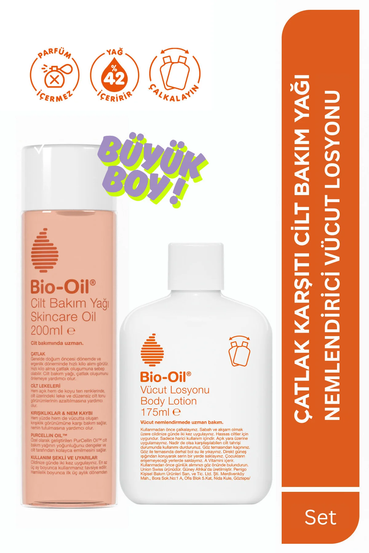 ست مراقبت پوست مجموعه مسافرتی: ضد روغن های زیستی و از مرطوب کننده رنگ 200ML 25ML Bio-Oil