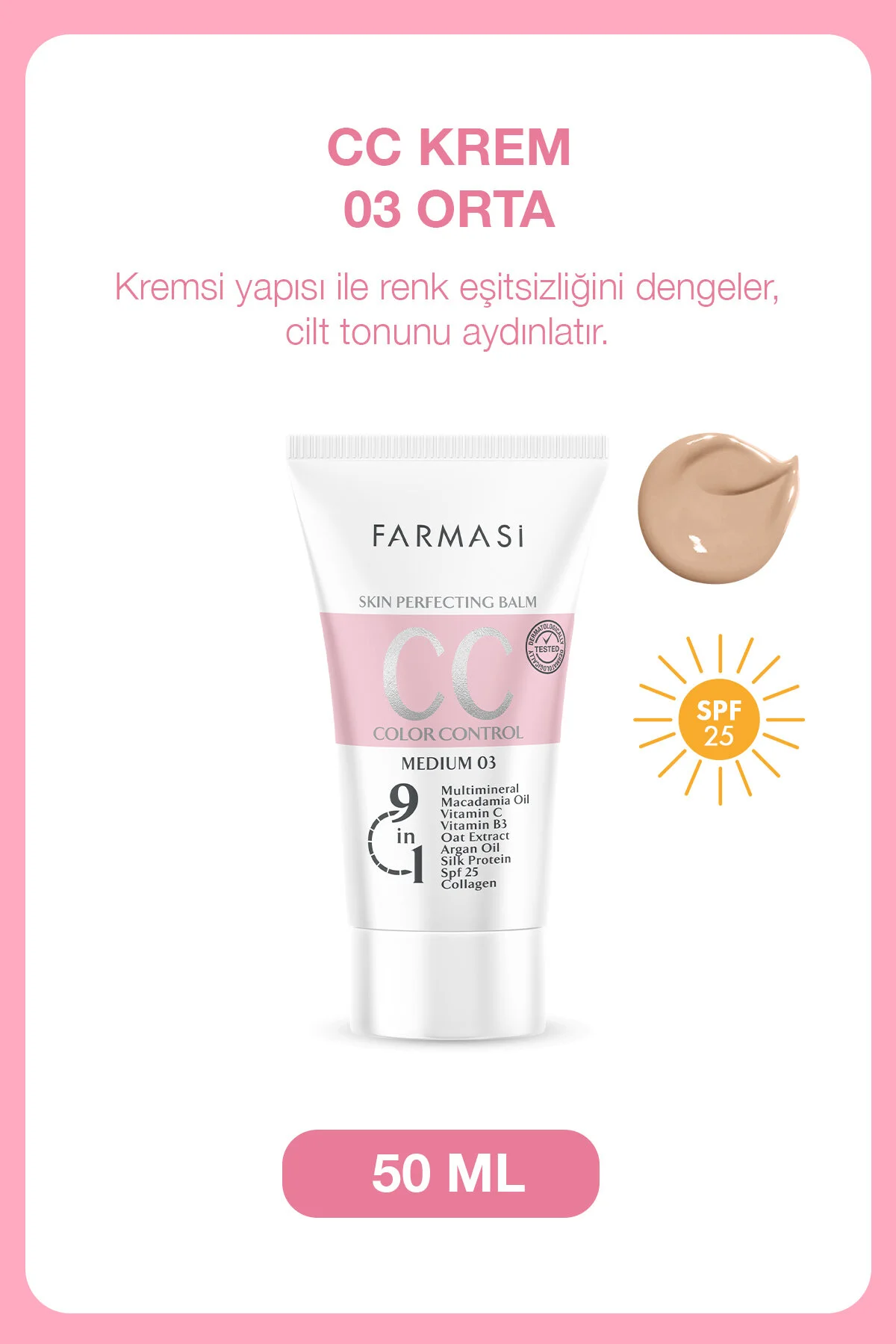 Farmasi کرم سی سی فارماس متوسط 50 میلی لیتر 03