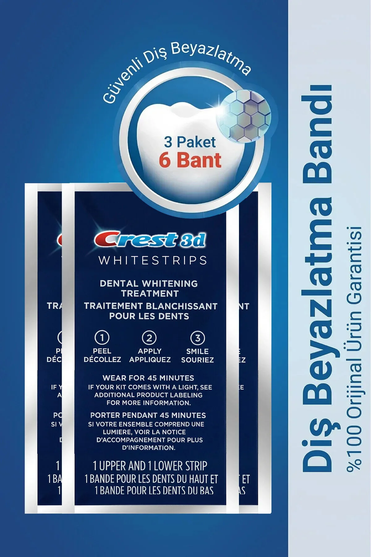 محصولات سفیدکننده دندان جلوه های حرفه ای WHITESTRIPS 3 بسته 6 نوار Genel Markalar