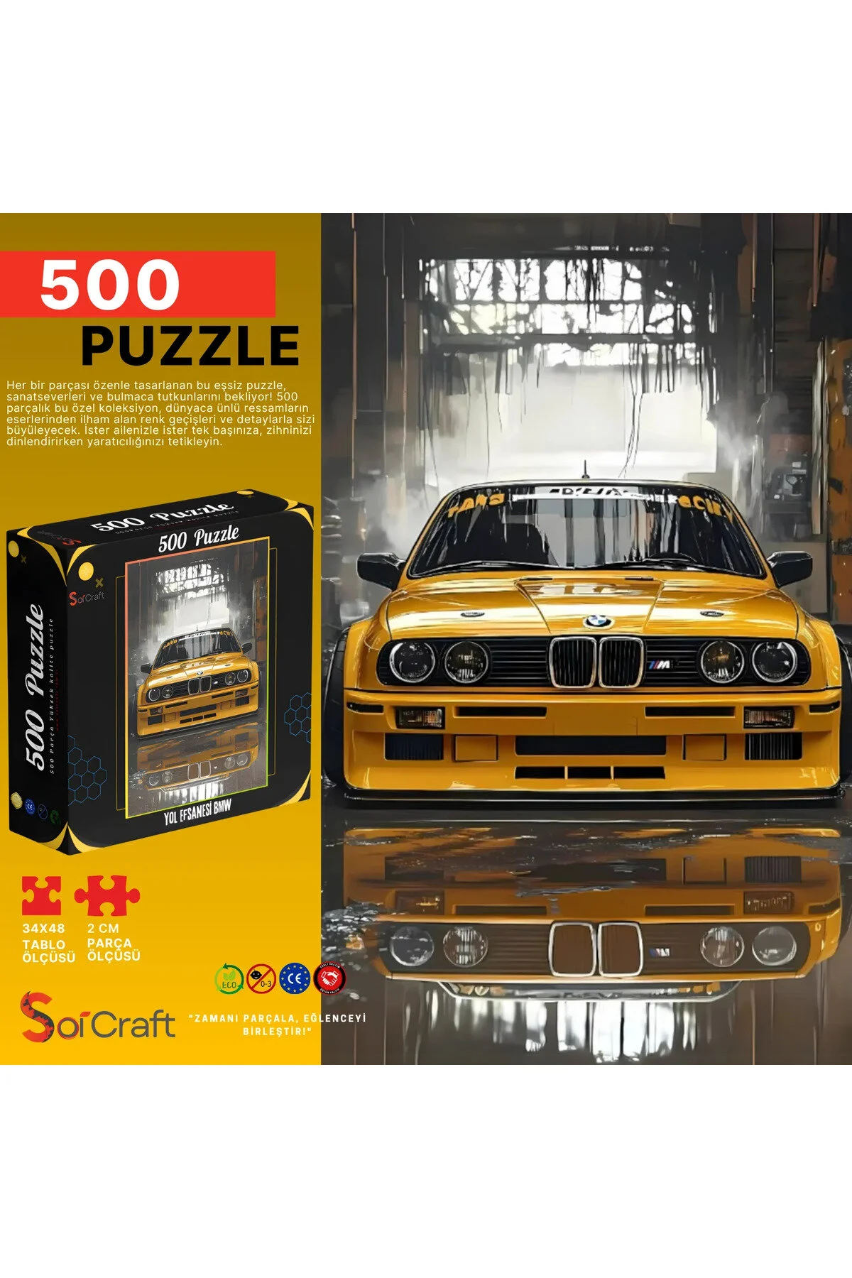پازل ماشین اسپرت زرد 500 تکه Soi Craft