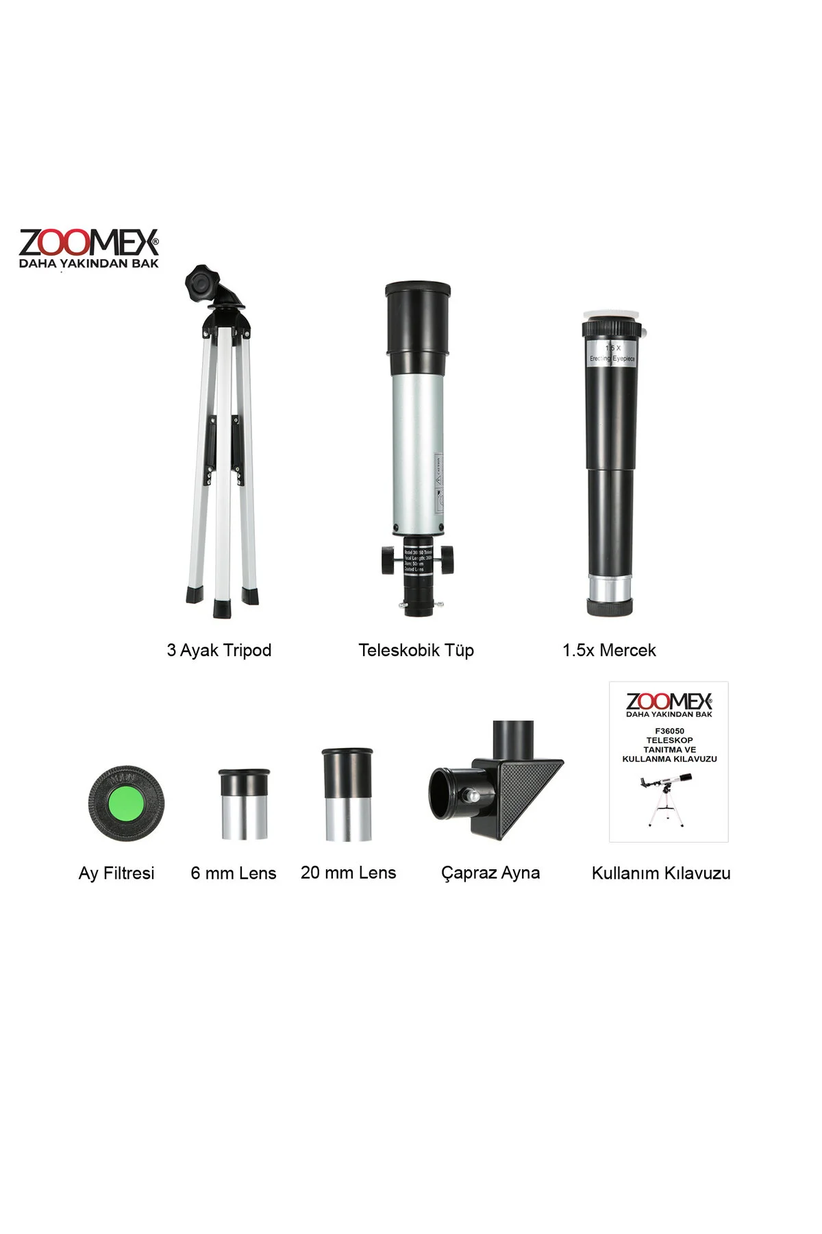 تلسکوپ آبی مردانه و زنانه F36050TX زوم 90 برابر + هدیه کیف حمل Zoomex