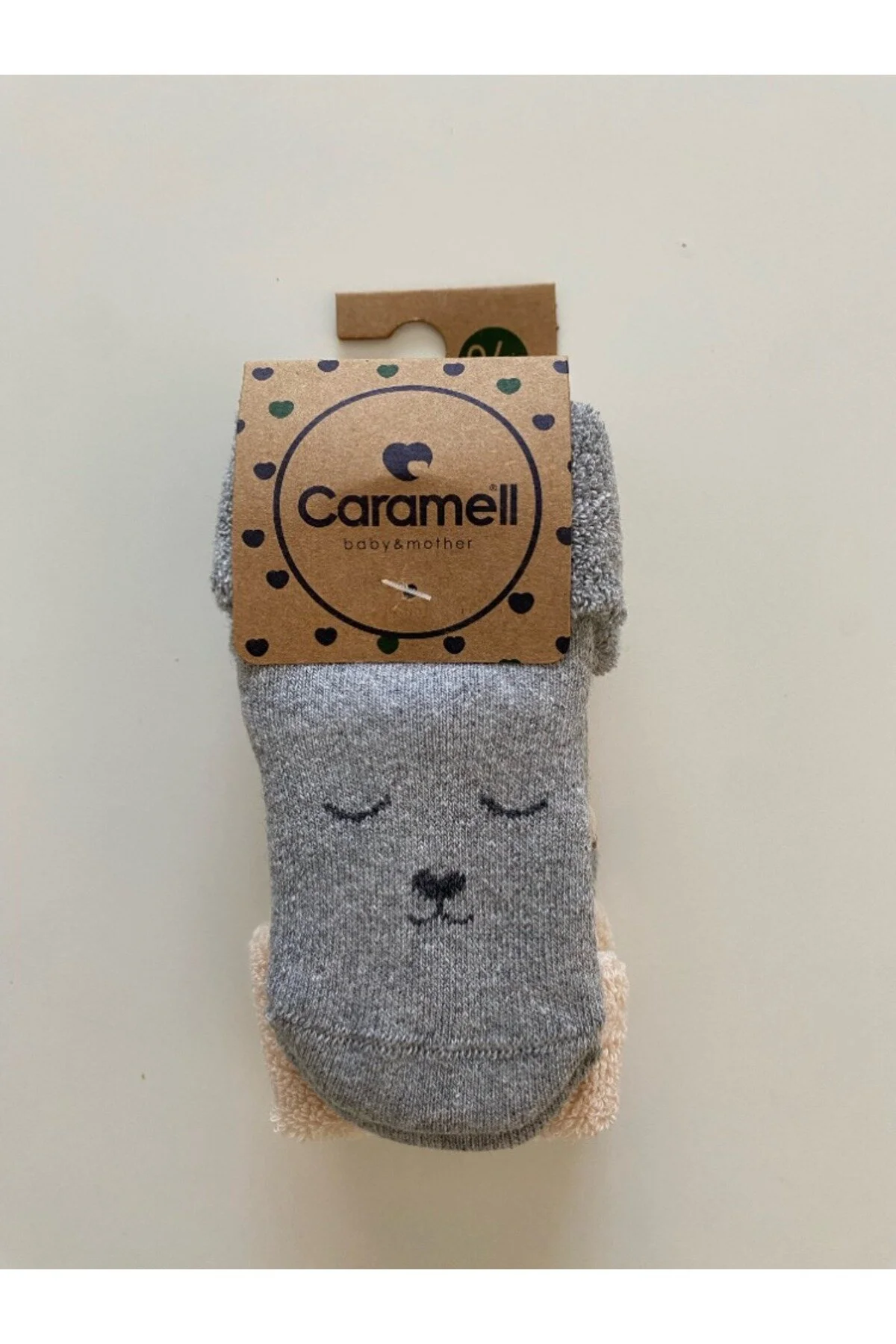 جوراب صورتی پسرانه و بچگانه 2 تایی با حوله داخل Caramell
