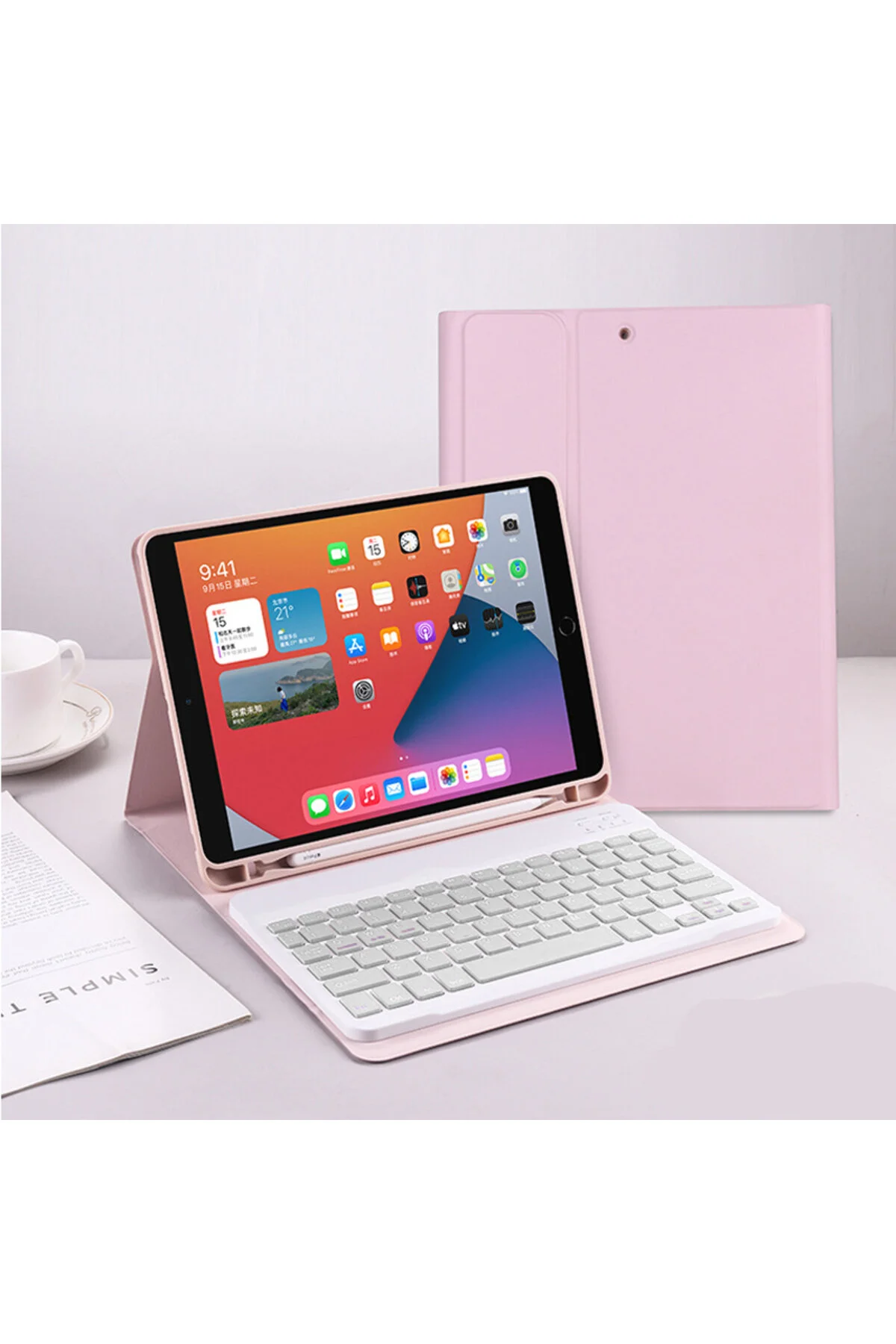 کاور تبلت IPAD AIR4 10.9 نسل چهارم AIR 5 پنجم قاب کیبورد محفظه قلم مجهز به بلوتوث redmud teknoloji