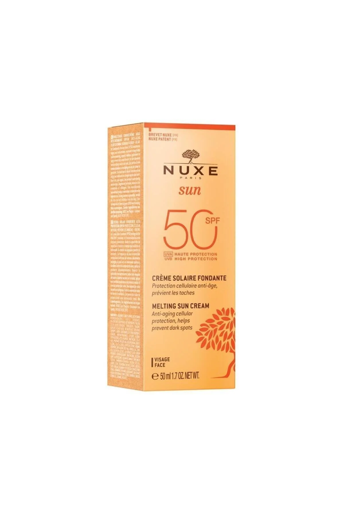 Nuxe کرم ضد آفتاب SPF50 مناسب برای پوست روشن و مناطق حساس 50 میلی لیتر