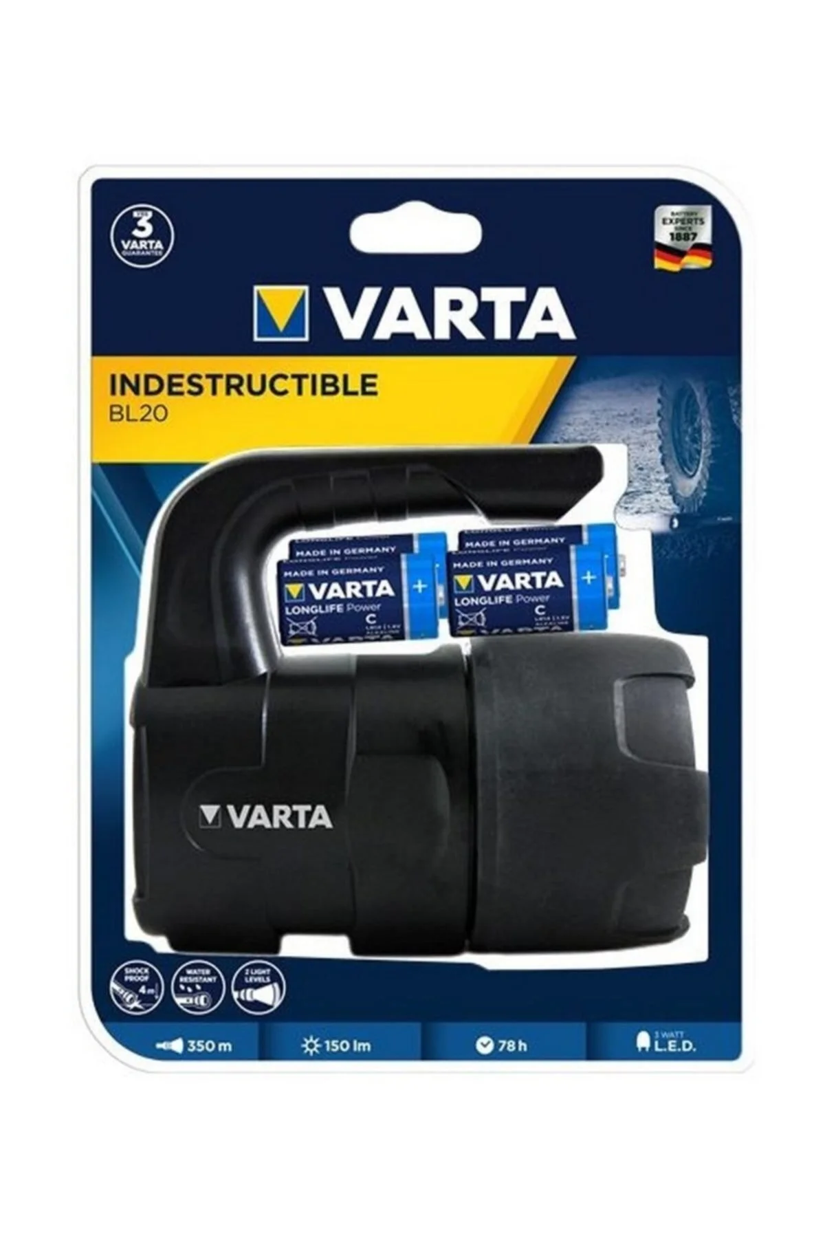 چراغ قوه فنا ناپذیر BL20 18750 Varta