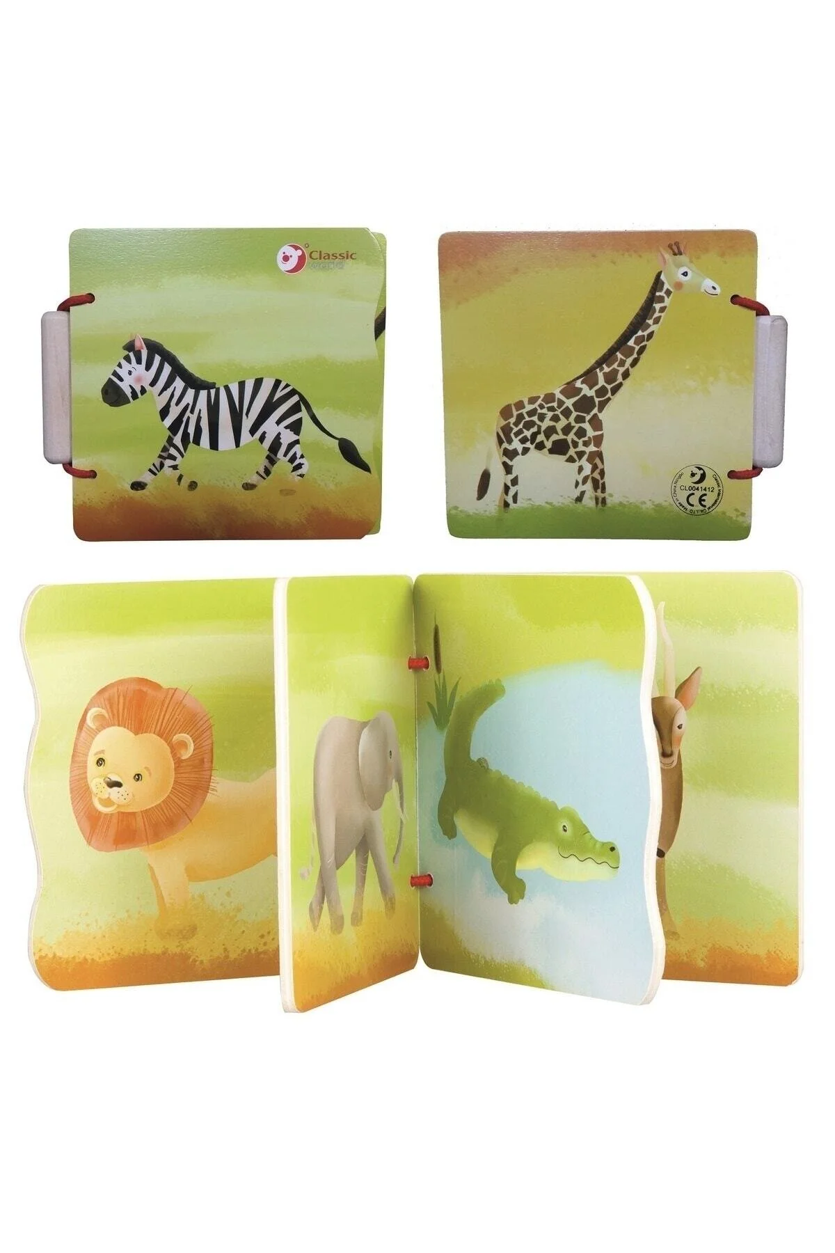 اسباب بازی های آموزشی مجموعه 2 کتاب My Wooden Animal Family Book Wild Animals Classic World