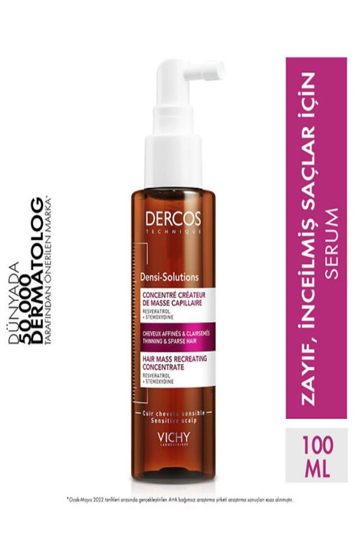 سرم و روغن مو DERCOS DENSI SOLUTIONS LUTION نازک ضعیف مراقبت از 100 میل ویشی Vichy