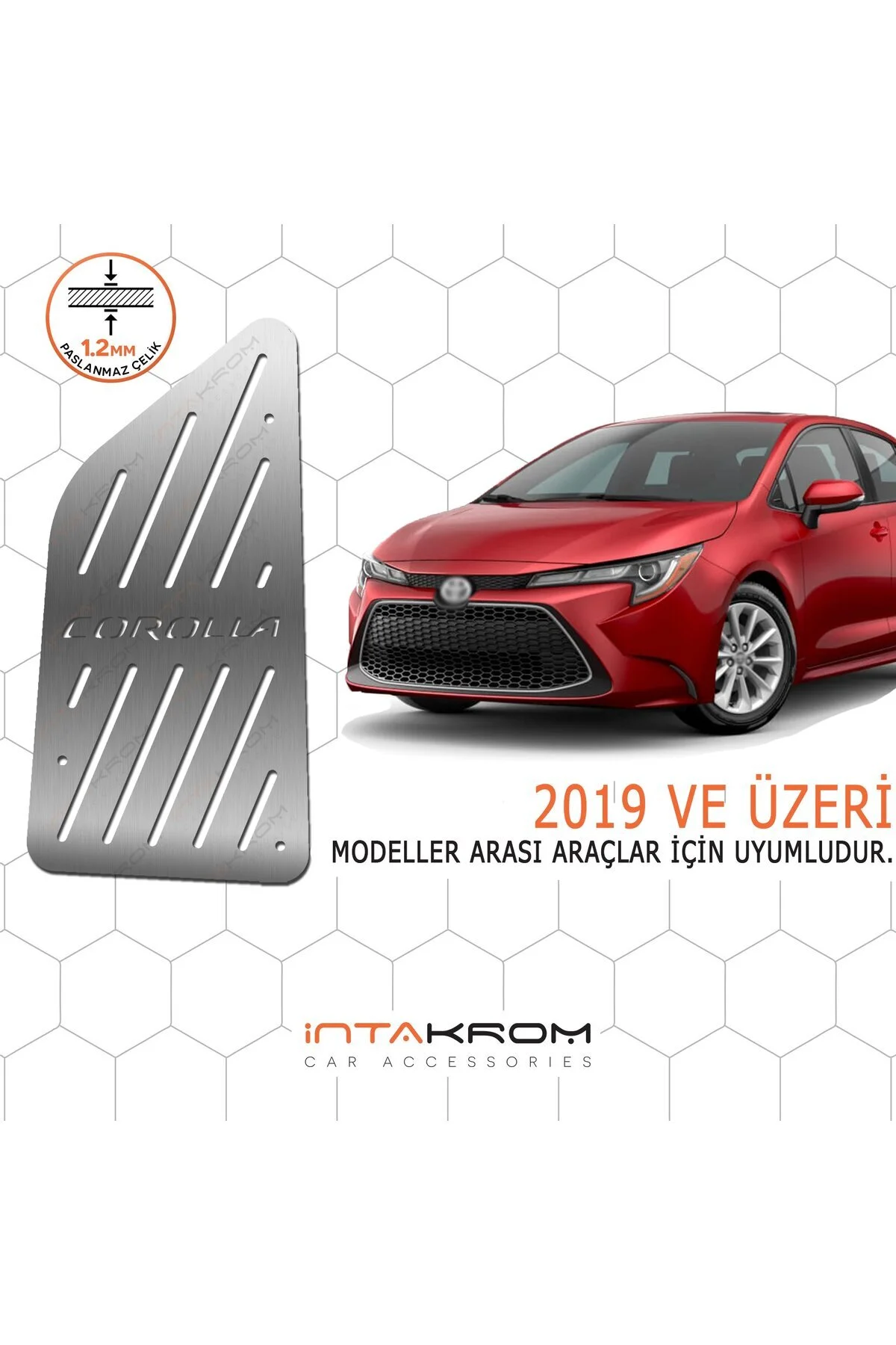 پدال خودرو TOYOTA COROLLA CHROME FOOT RESTING 2019 و بالاتر intakrom