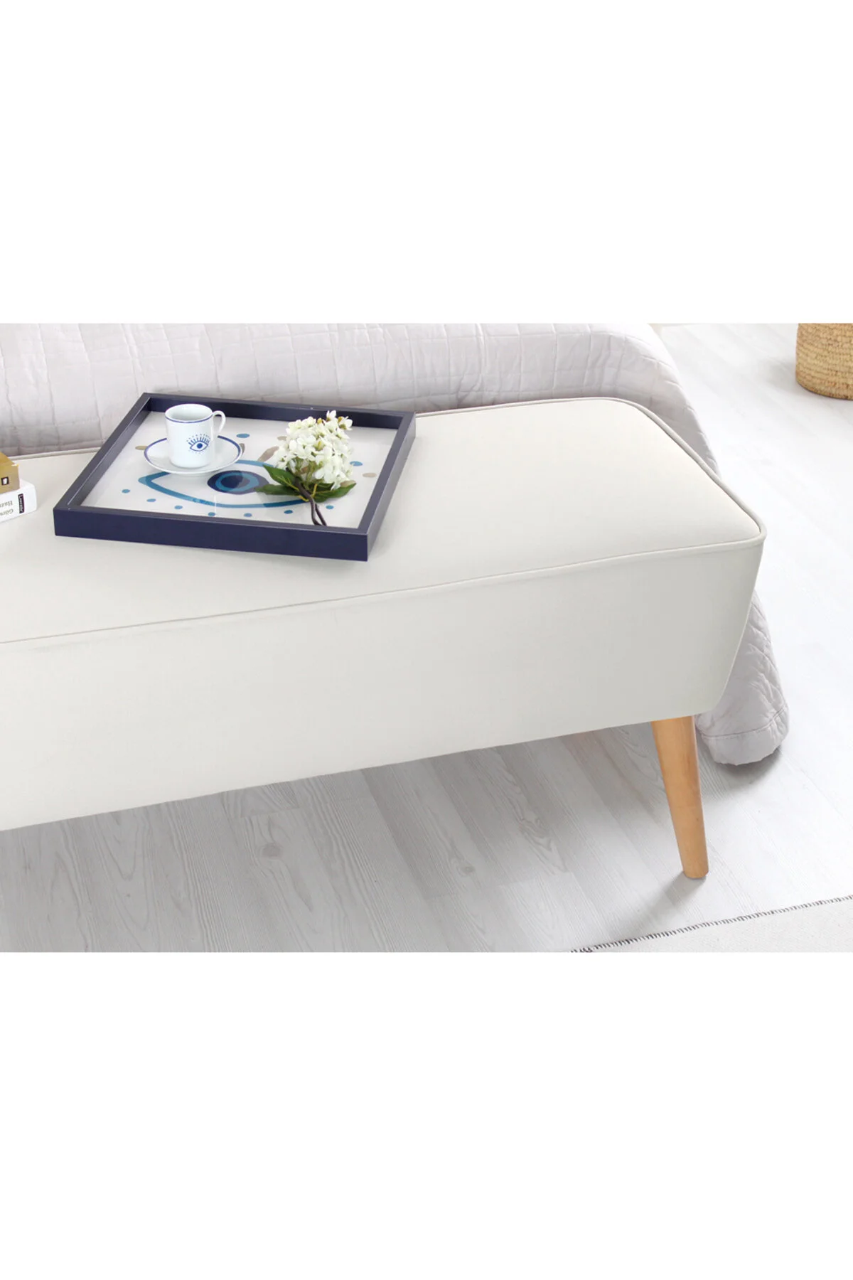 پاف و نیمکت کرم پف دونل اورجینال Lorence Home