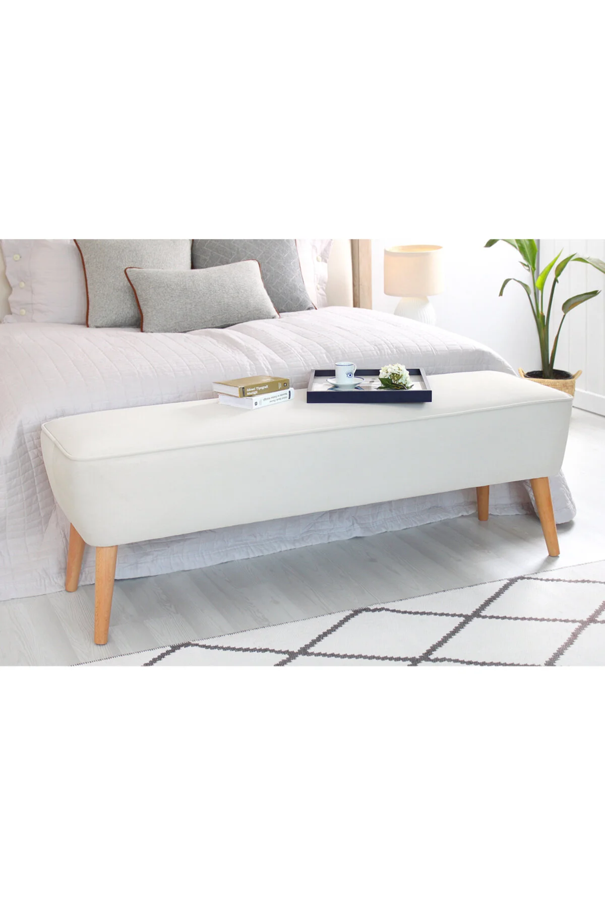 پاف و نیمکت کرم پف دونل اورجینال Lorence Home