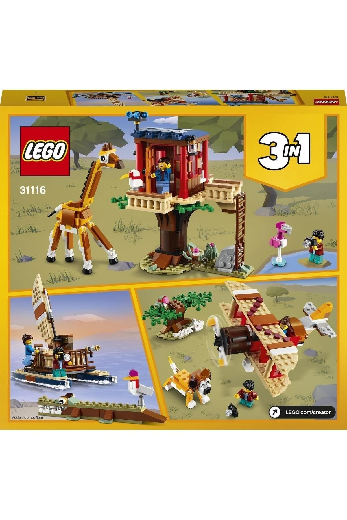 لگو و اسباب بازی های ساخت محور CREATOR 3 IN 1 SAFARI TREE HOUSE 397 PIECES AGE 7 31116 از ترکیه LEGO
