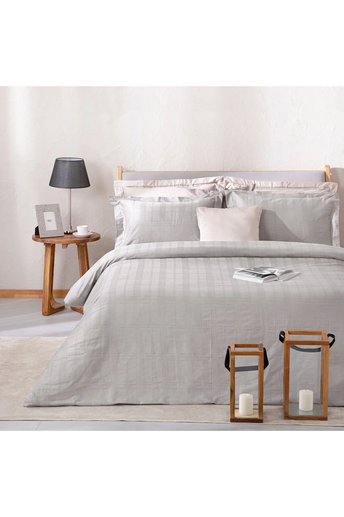 کاور لحاف خیلی بزرگ SAULE DUVET COVER مجموعه 230X220 سانتی متر خاکستری سرد Chakra
