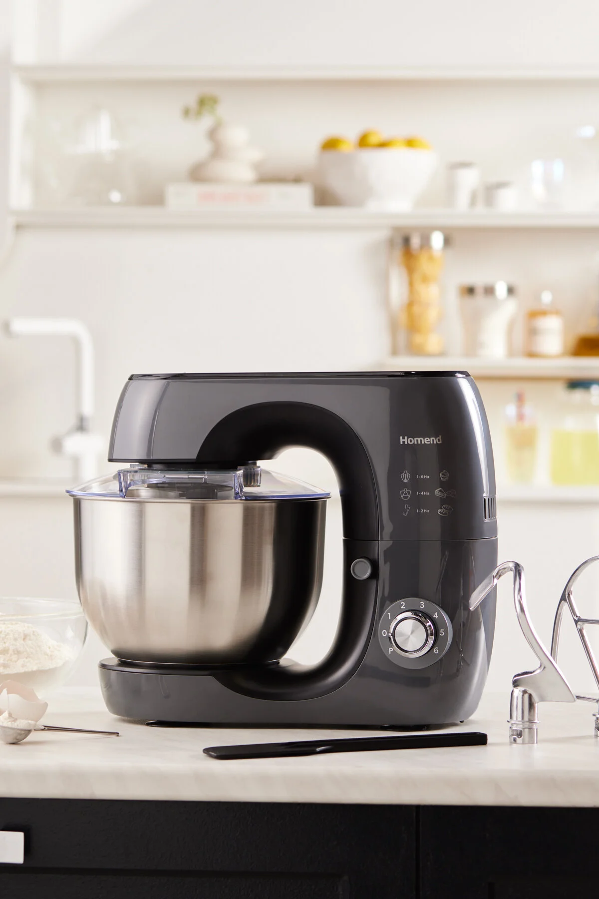میکسر و ست خاکستری Prof Fashion 3082H Stand Mixer 1200 W 52 لیتری آنتراسیت  HOMEND