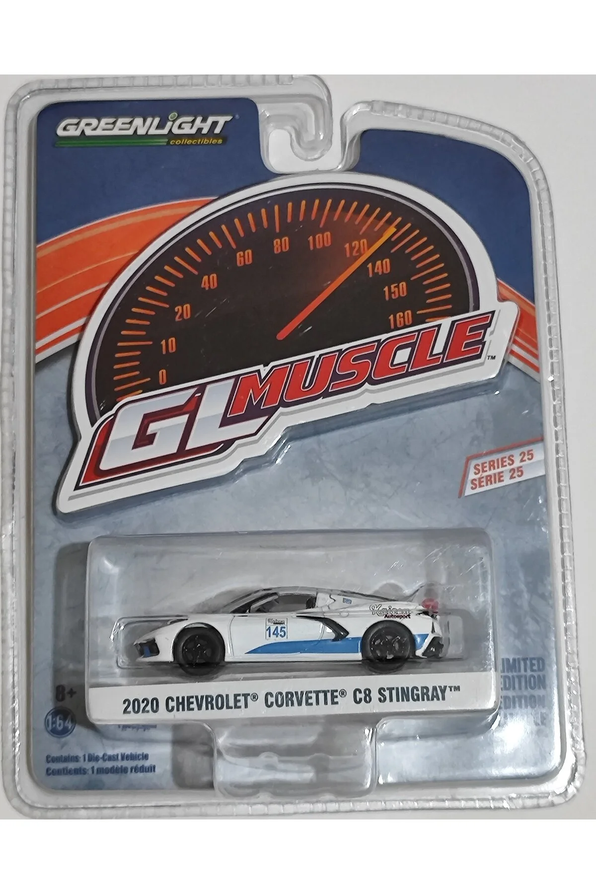 ماشین اسباب بازی مقیاس 2020 شورولت CORVETTE C8 STINGRAY 1:64 گرین لایت Greenlight