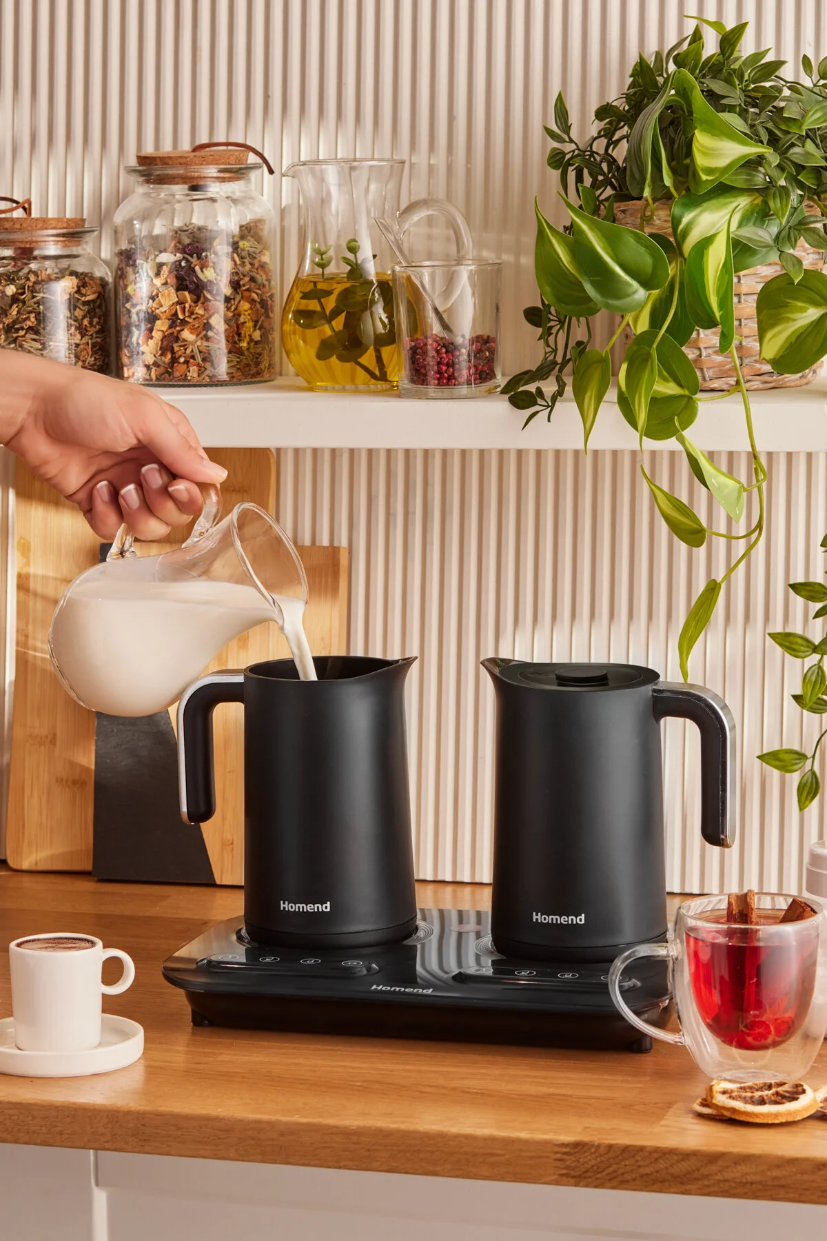 قهوه ساز ترک سیاه Pottoman Plus 1888H 12 فنجان ظرفیت اتوماتیک ترکیه و دستگاه آماده سازی داخل  HOMEND