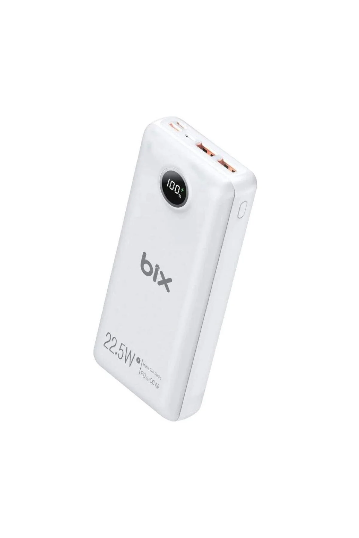 پاوربانک 22.5W 3 خروجی USB QC 4.0 TYPE C PD LCD شاخص POWERBANK WHITE Bix