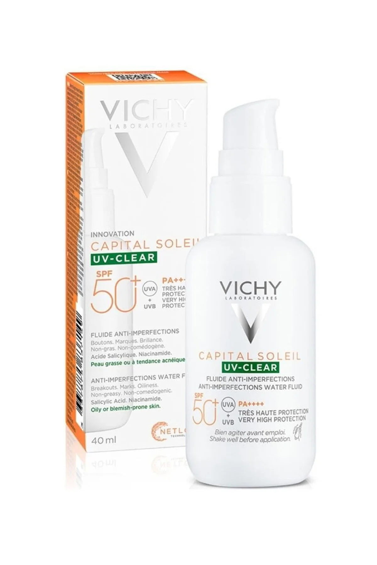 کرم ضد آفتاب بدن CAPITAL SOLEIL UV CLEAR SPF50+ 40 میل ویشی Vichy