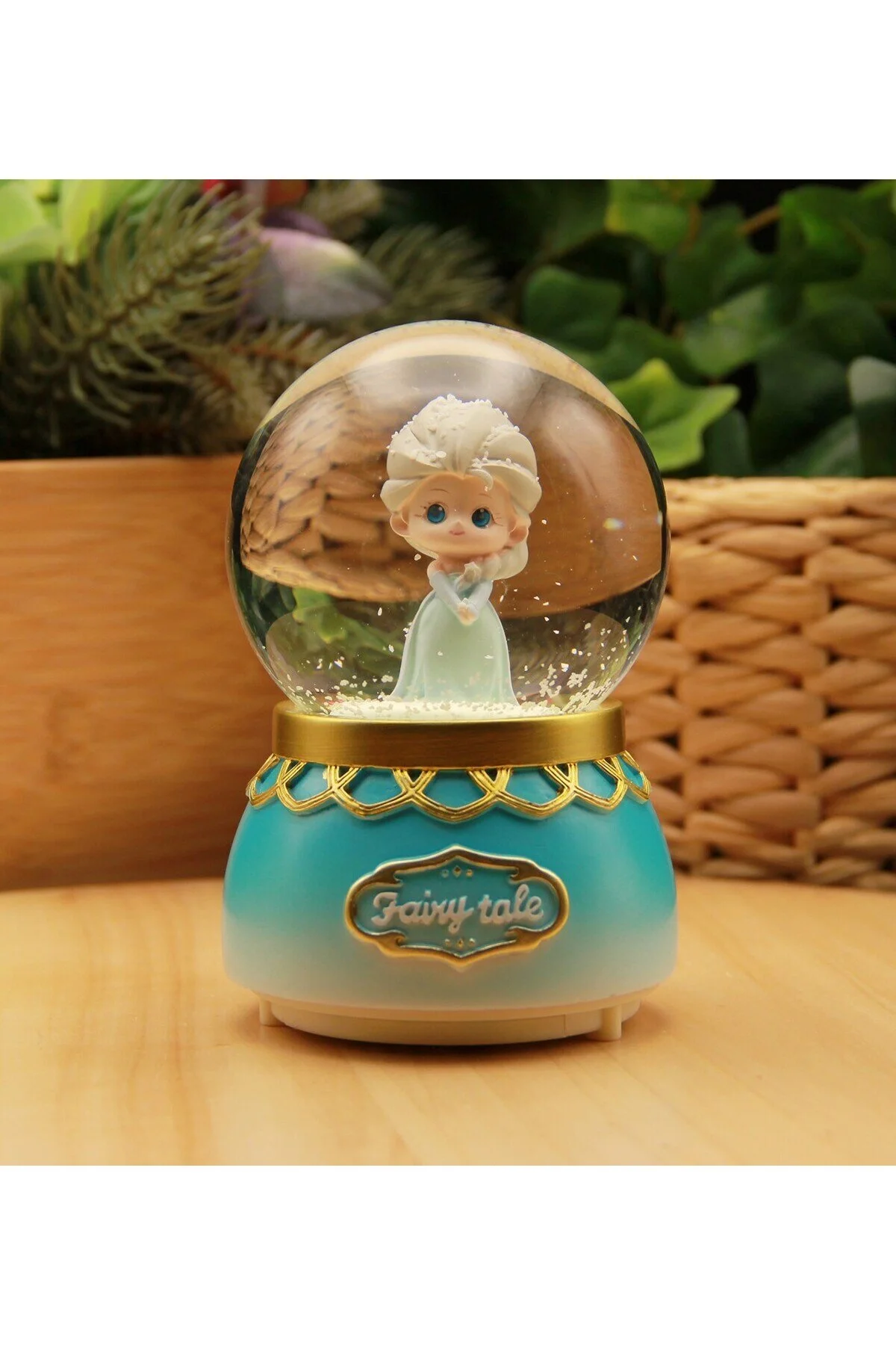 گوی برفی دیزنی لند FAIRY TALE SNOW GLOBE با نور و موسیقی در اندازه بزرگ از ترکیه HEDİYEBİZİZ