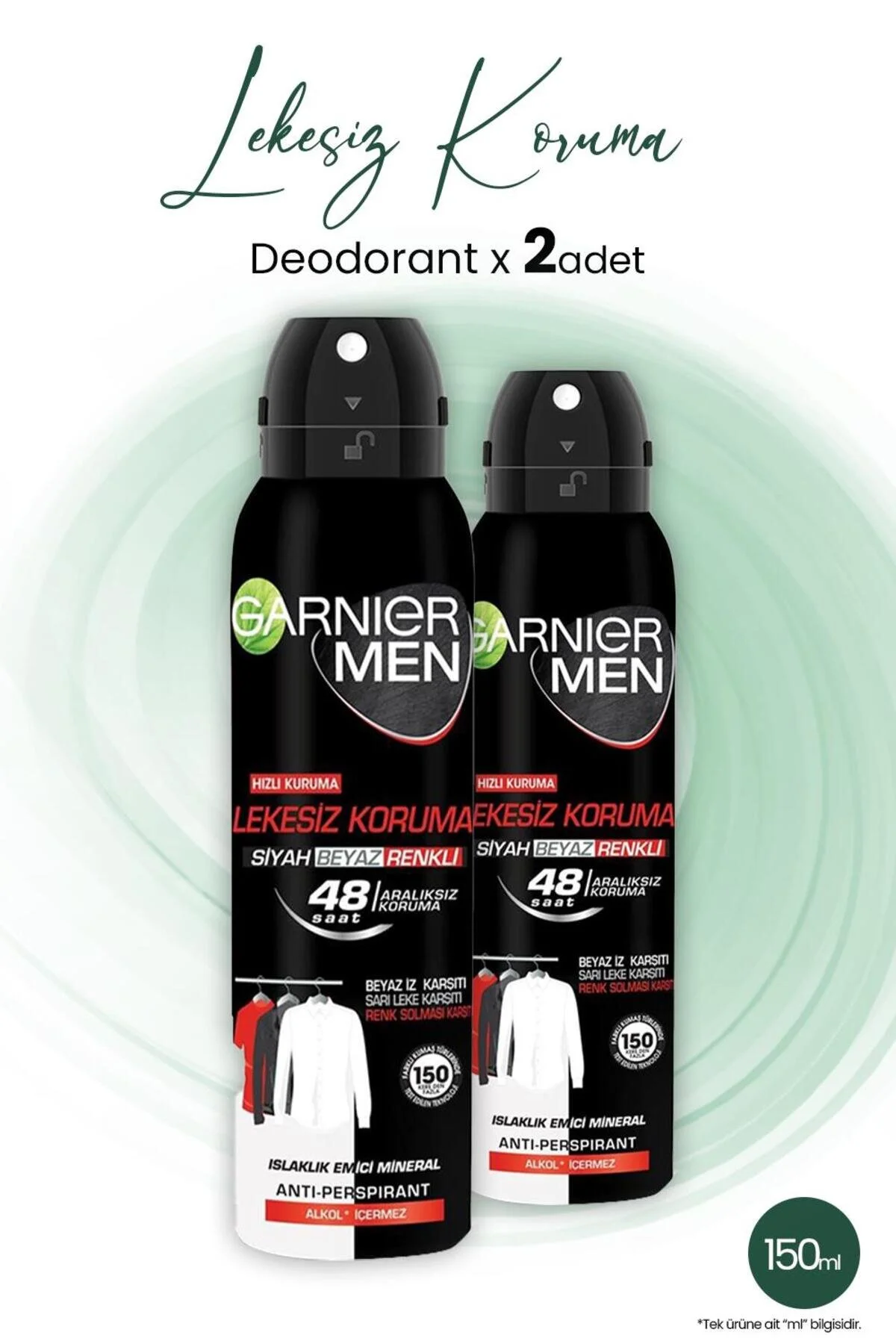دئودورانت و رول آن مردانه 48H محافظت بی نقص از 150 میل X 2 قطعه Garnier