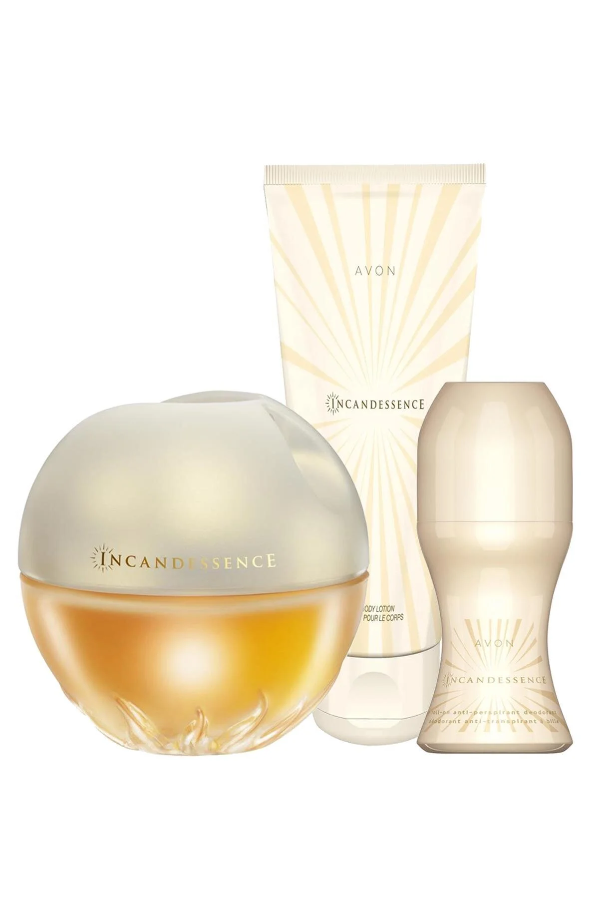Avon اسانس زنانه اینکندسنس بسته سه تایی لوسیون بدن رولون