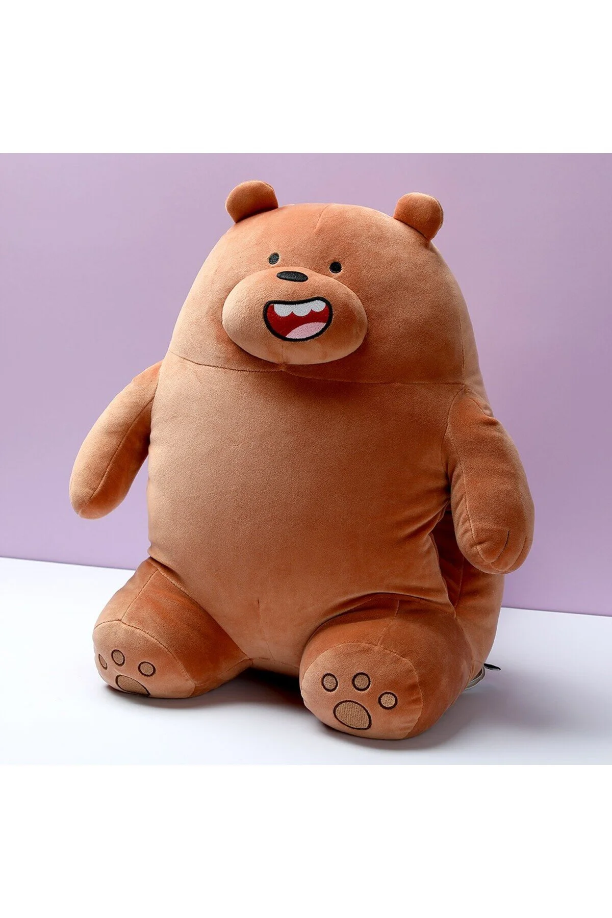 اسباب بازی های پشمی مخمل دار دارای مجوز WE BARE BEARS 45CM خرس قهوه ای Miniso