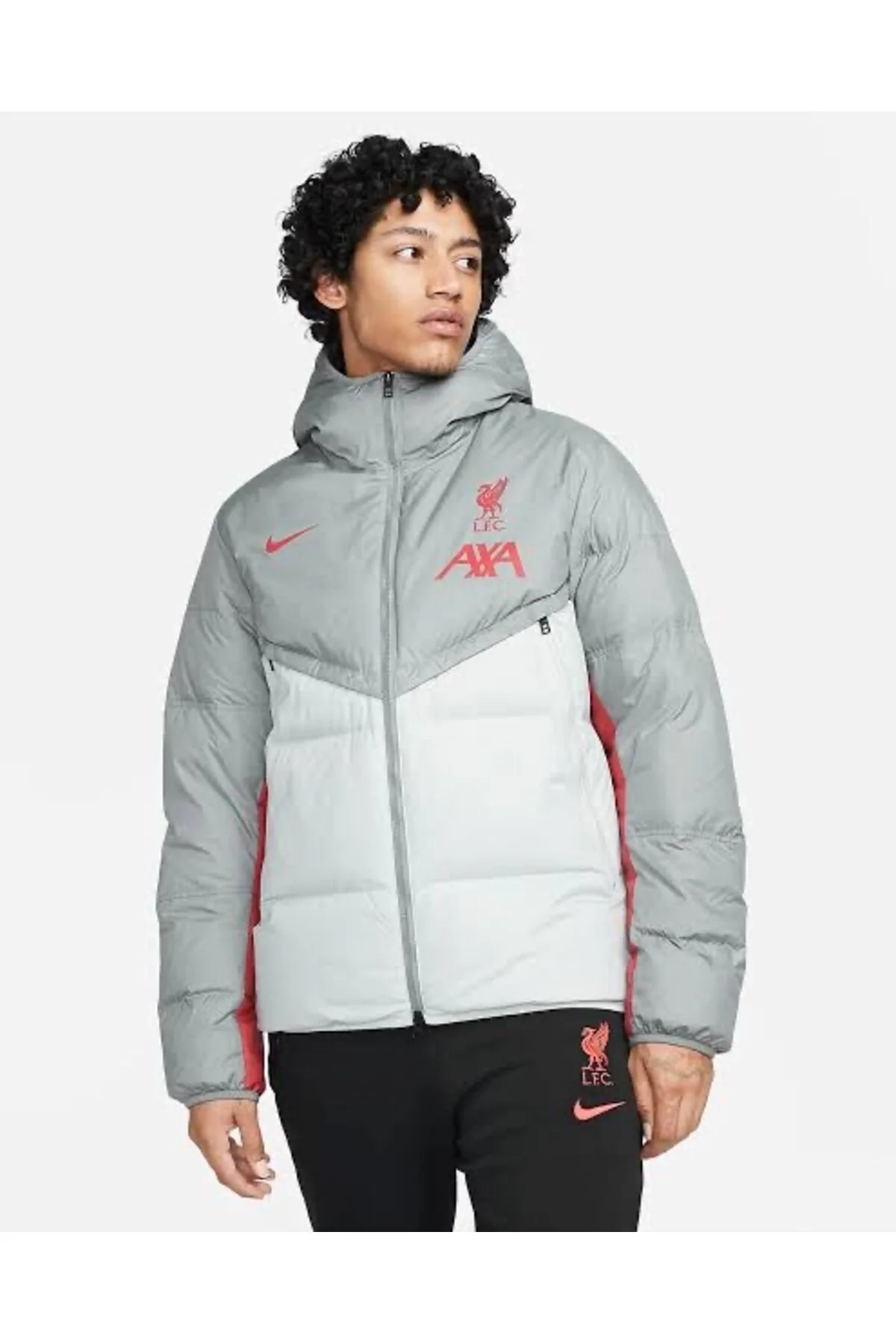 کاپشن ورزشی خاکستری مردانه Liverpool Fc Strike Stormfit پرنده ژاکت فوتبال نایک Nike