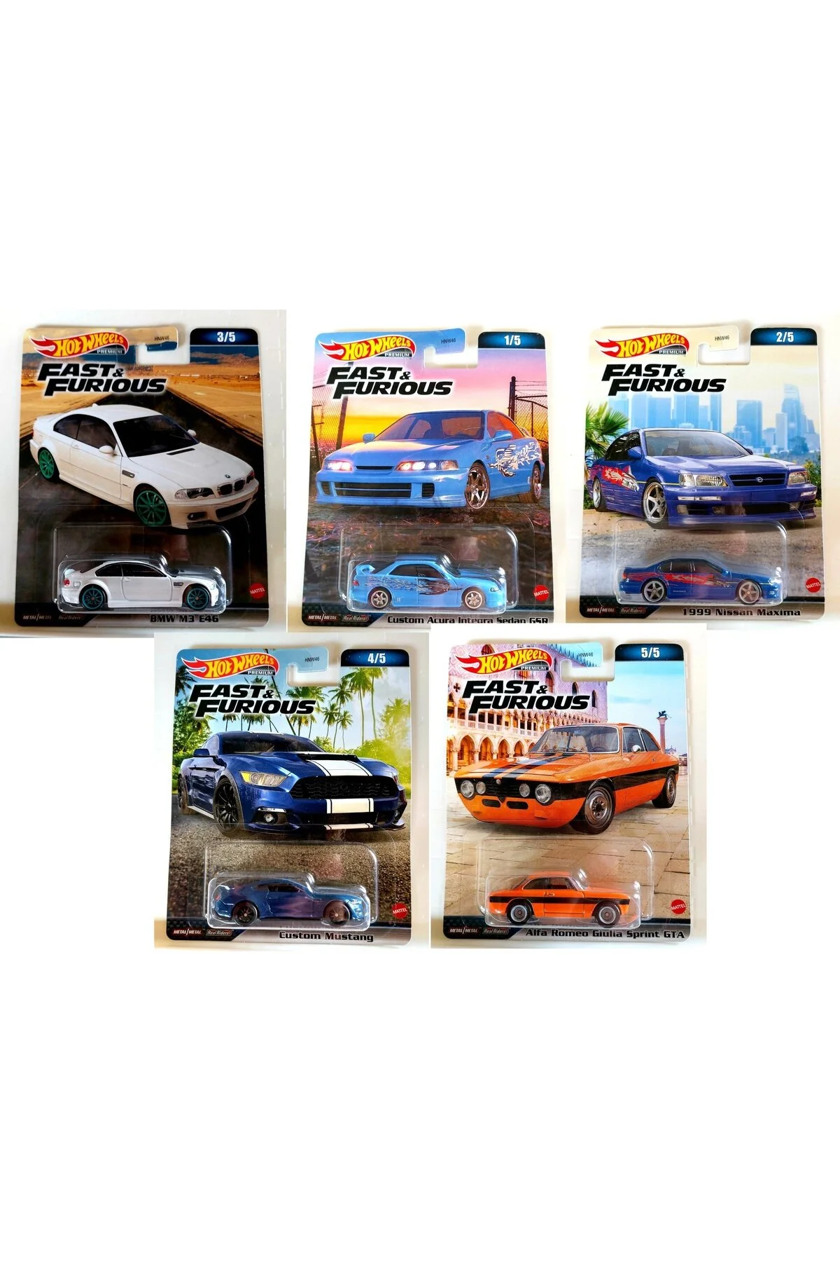 ماشین اسباب بازی نام تجاری 2023 سری خودروهای ممتاز FAST & FURIOUS 1:64 SCALE HOTWHEELS HNW46 979C از ترکیه HOT WHEELS
