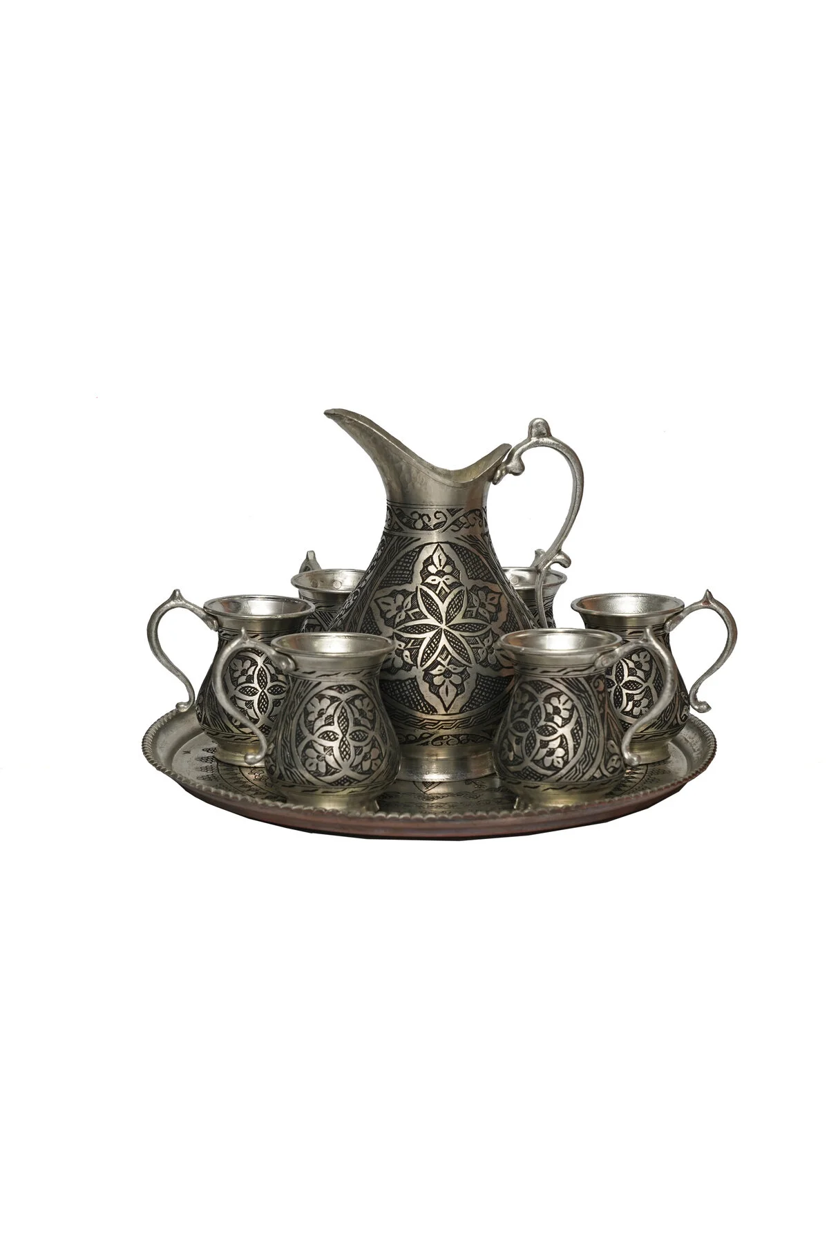 پارچ و تنگ تیم پروانه مس با الگوی بابونه ORNELLA SILVER COPPER