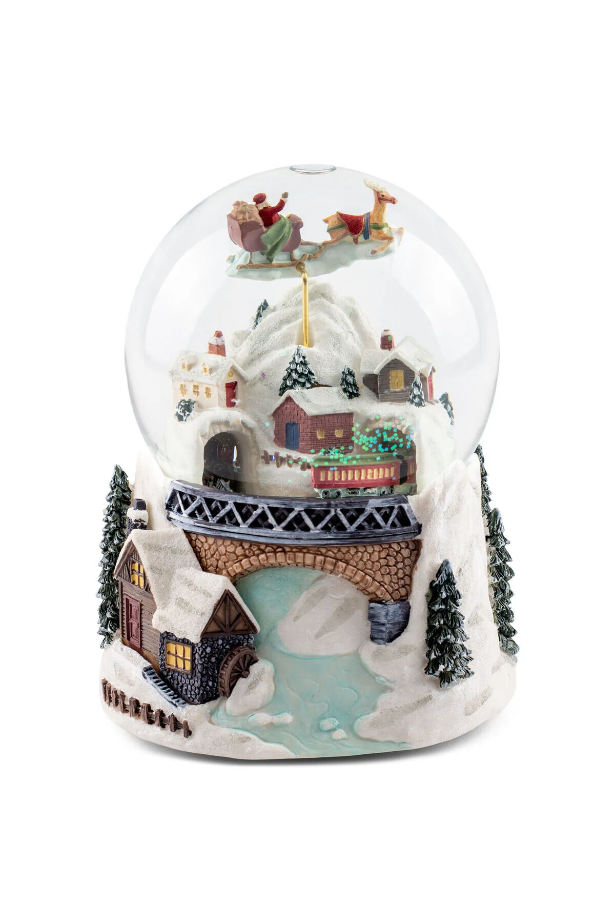 گوی برفی CARILLON AMPOLLA PAESAGGIO SNOW GLOBE LIGHTED MUSICAL WIND UP از ترکیه karinabest
